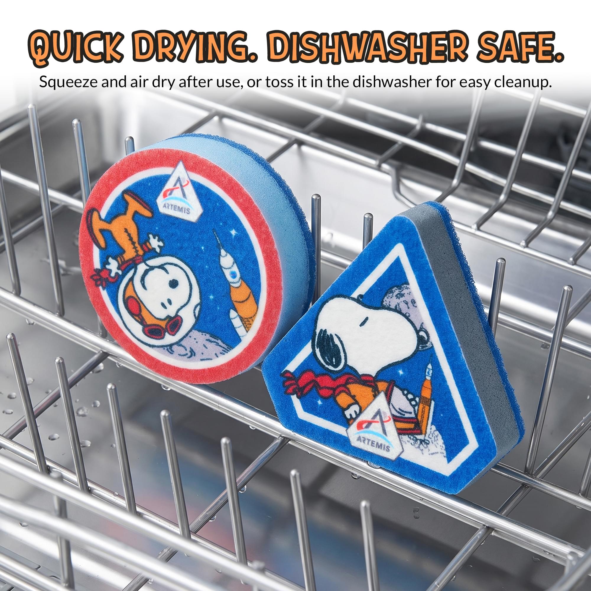 Peanuts Snoopy In Space NASA Artemis Kitchen Sponges | 2 Pack