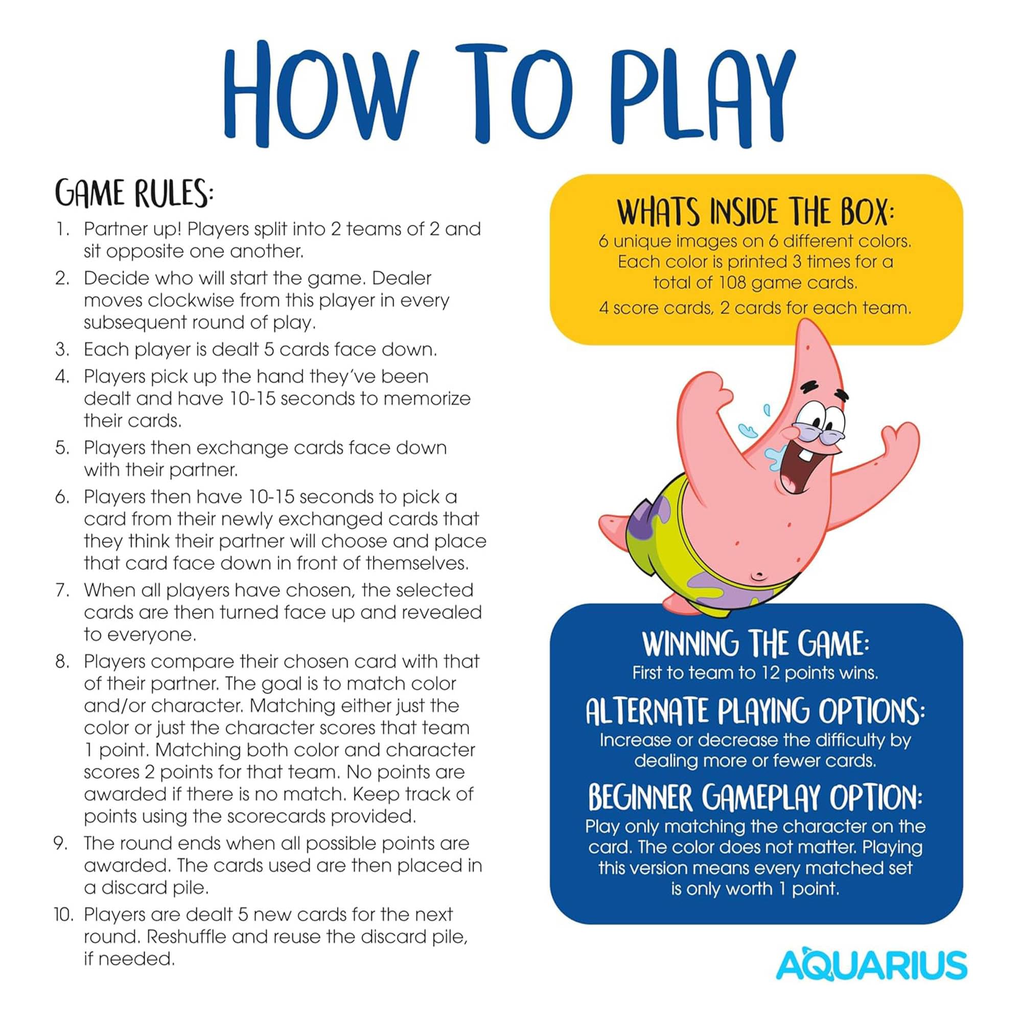 SpongeBob SquarePants Memory Master Game