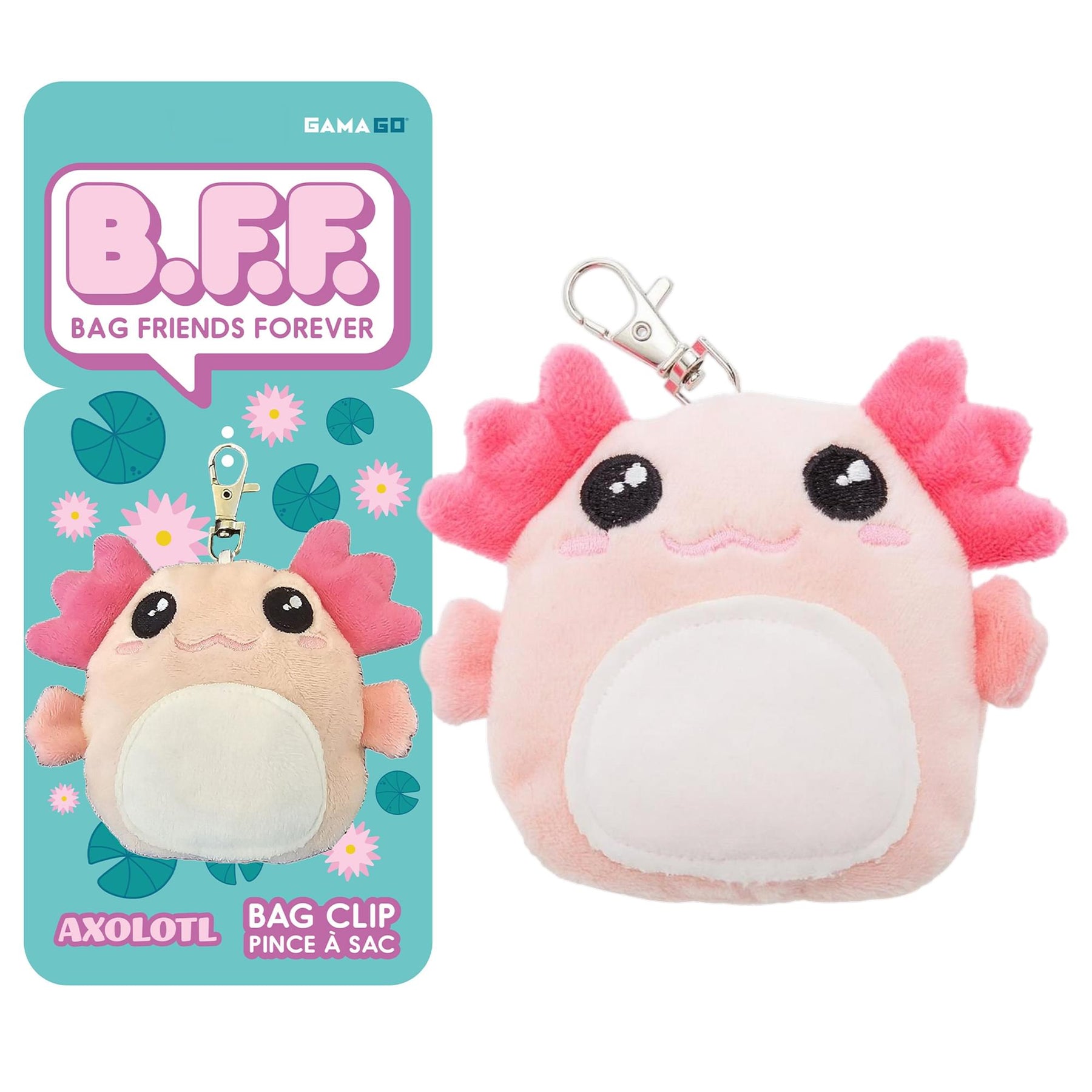 GAMAGO BFF Axolotl 4-Inch Plush Bag Clip