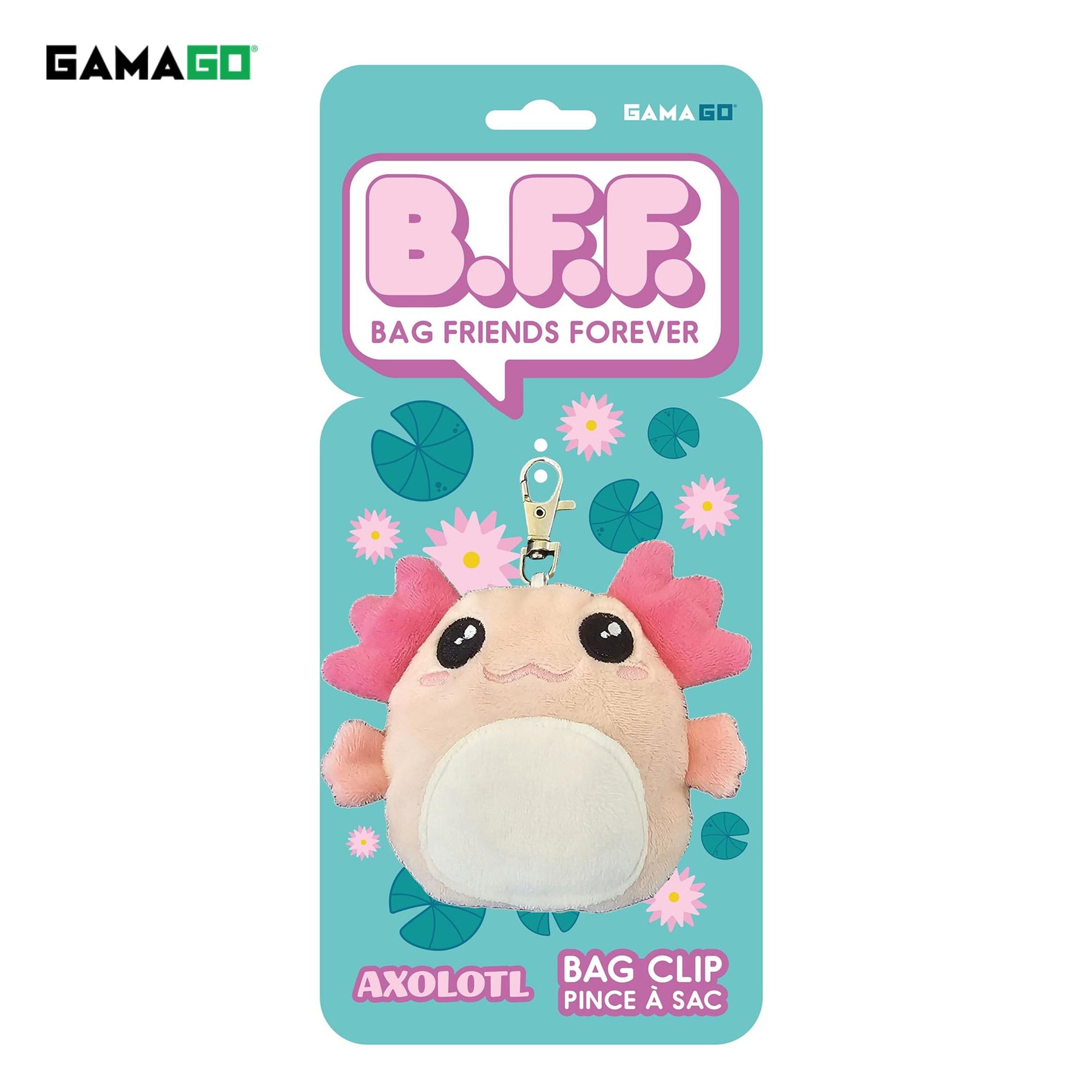 GAMAGO BFF Axolotl 4-Inch Plush Bag Clip