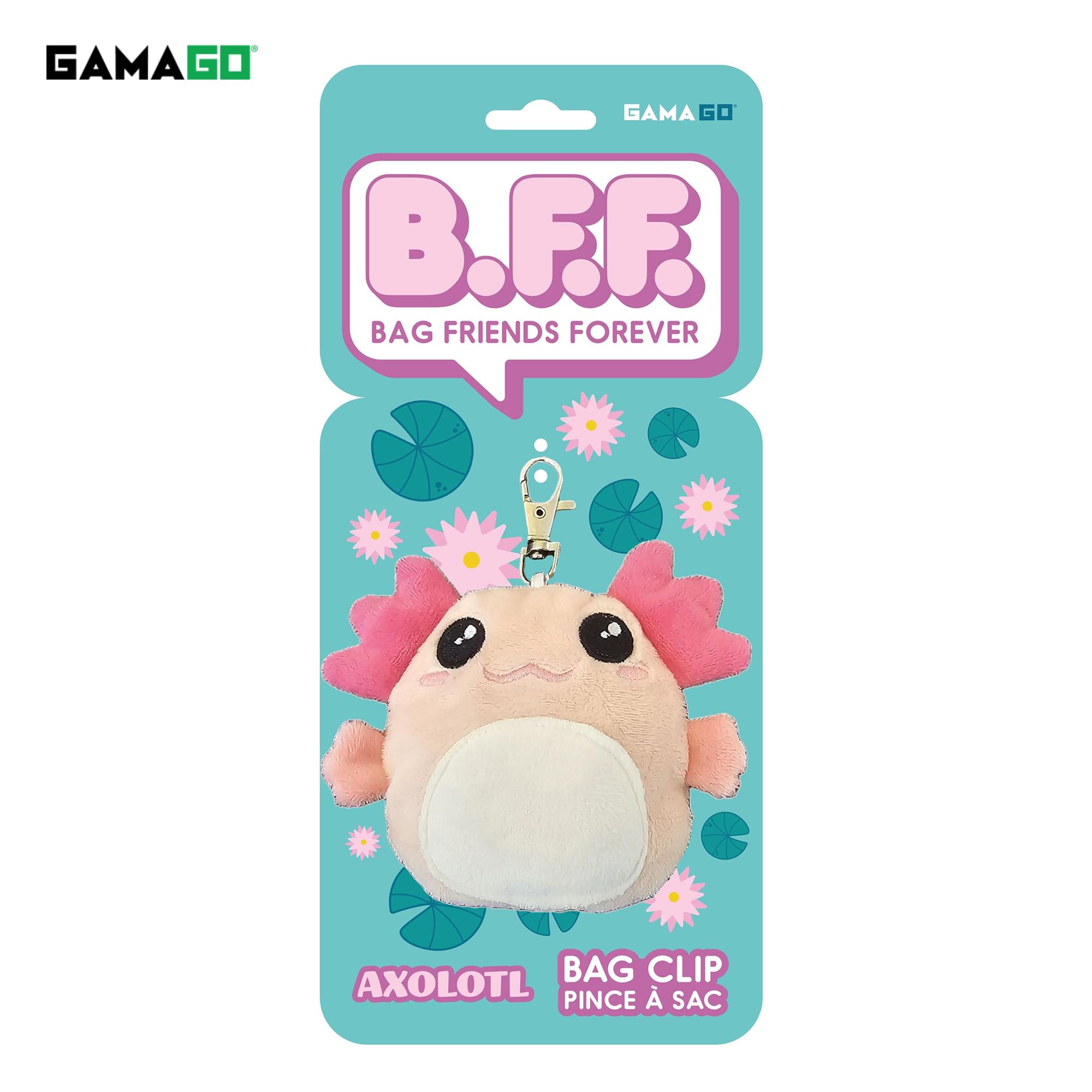 GAMAGO BFF Axolotl 4-Inch Plush Bag Clip