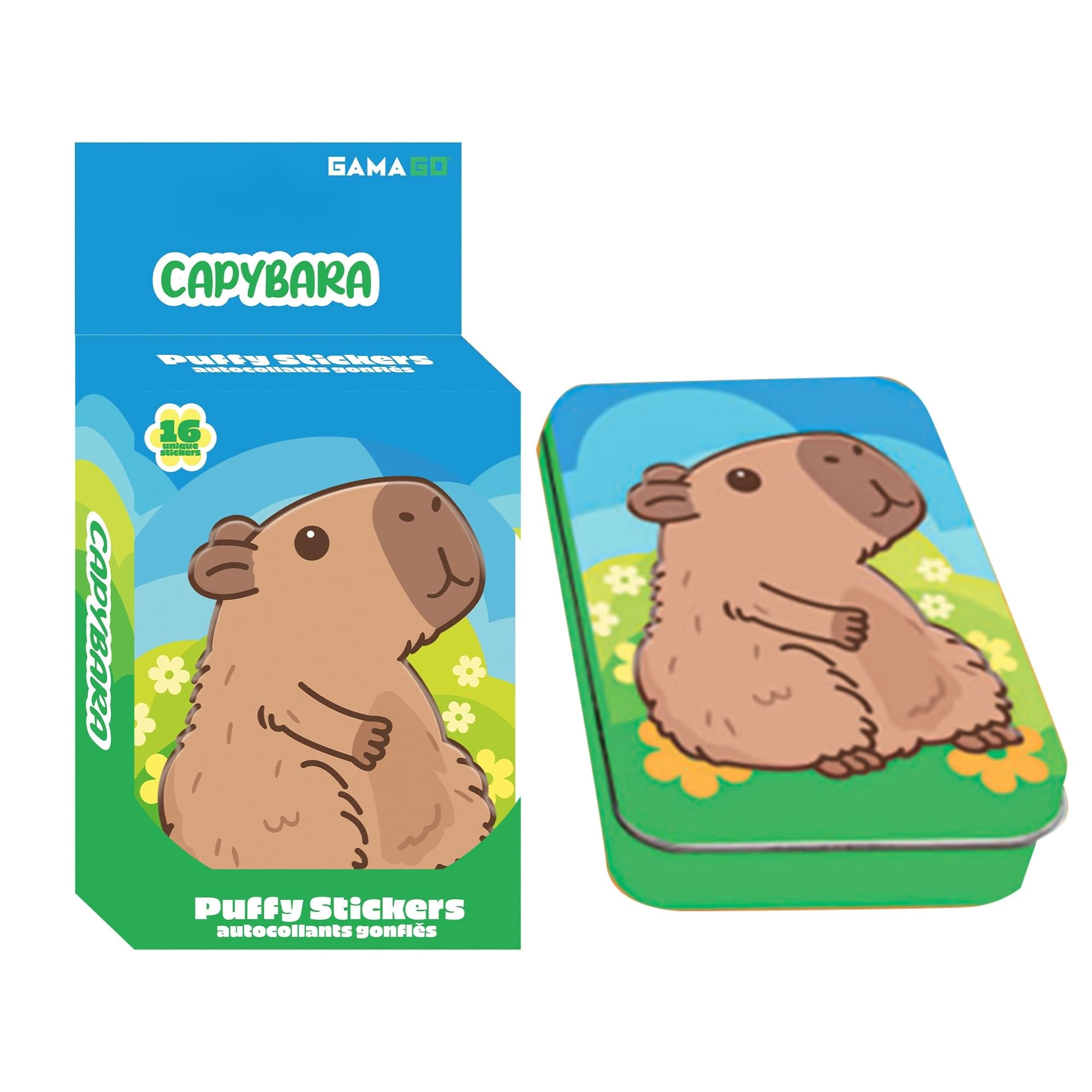Capybara Puffy Stickers In Embossed Tin | 16 Count
