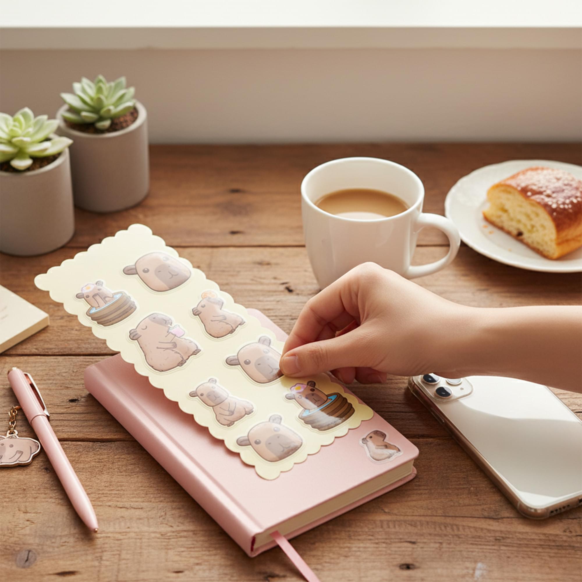 Capybara Puffy Stickers In Embossed Tin | 16 Count