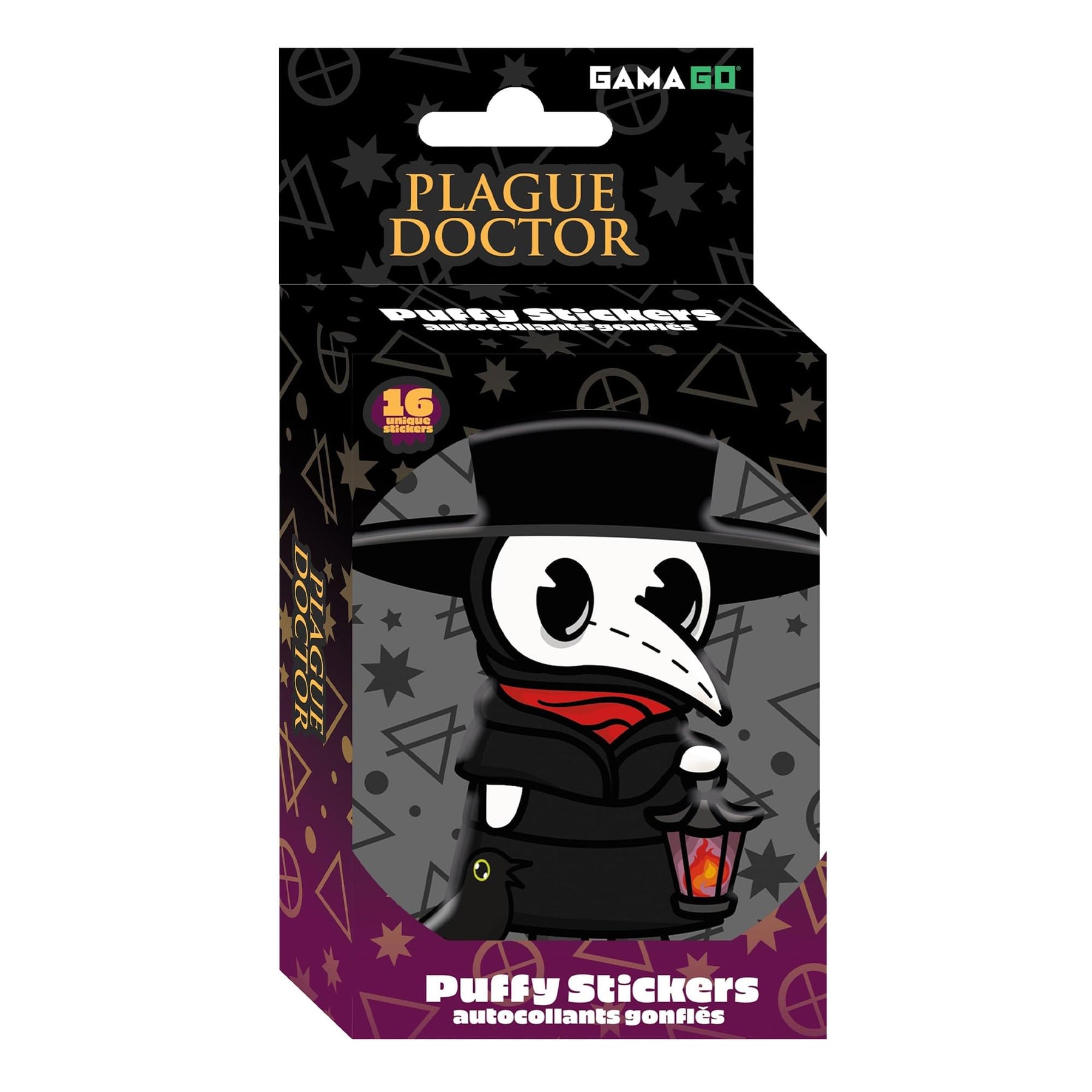 Plague Doctor Puffy Stickers In Embossed Tin | 16 Count