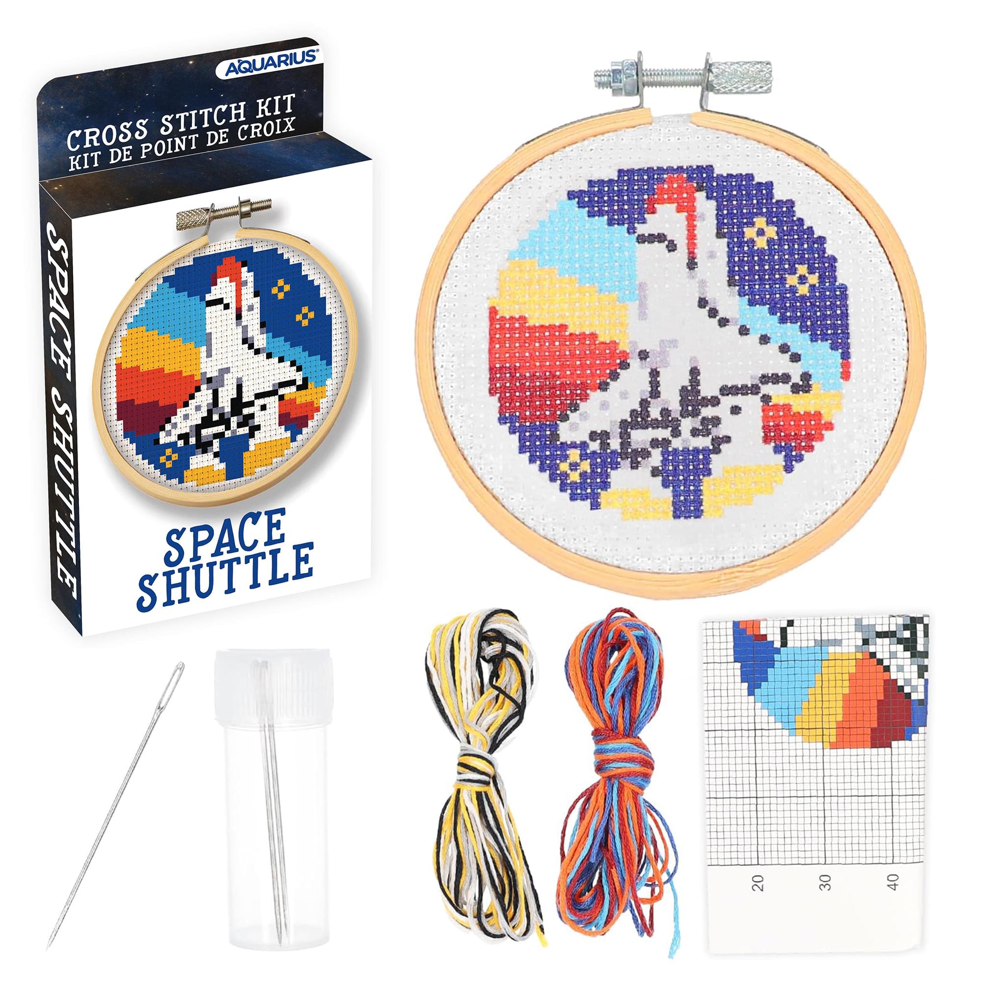 NASA Space Shuttle Cross Stitch Embroidery Kit | 3.5 Inches