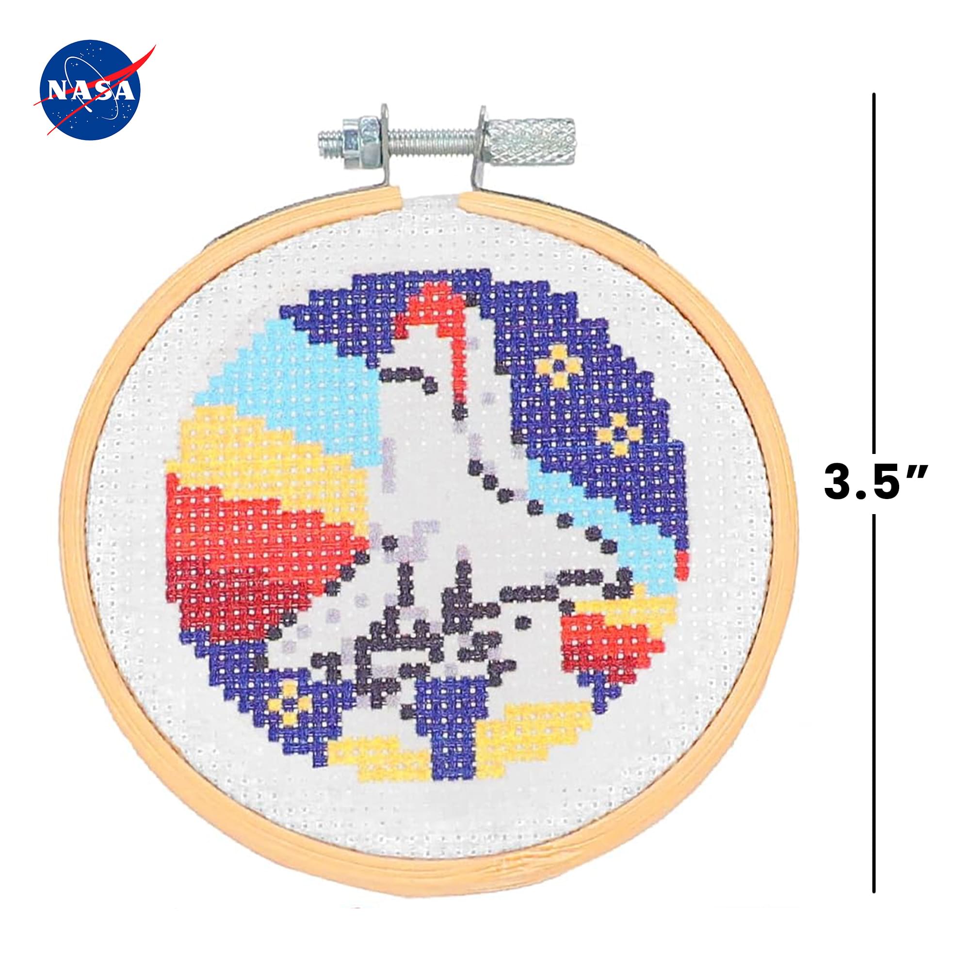 NASA Space Shuttle Cross Stitch Embroidery Kit | 3.5 Inches