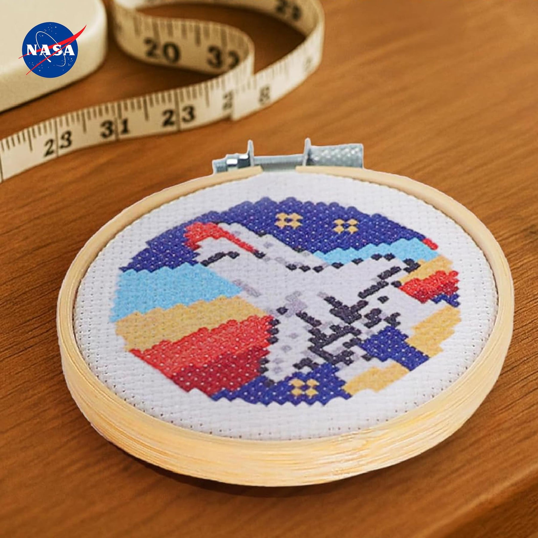 NASA Space Shuttle Cross Stitch Embroidery Kit | 3.5 Inches