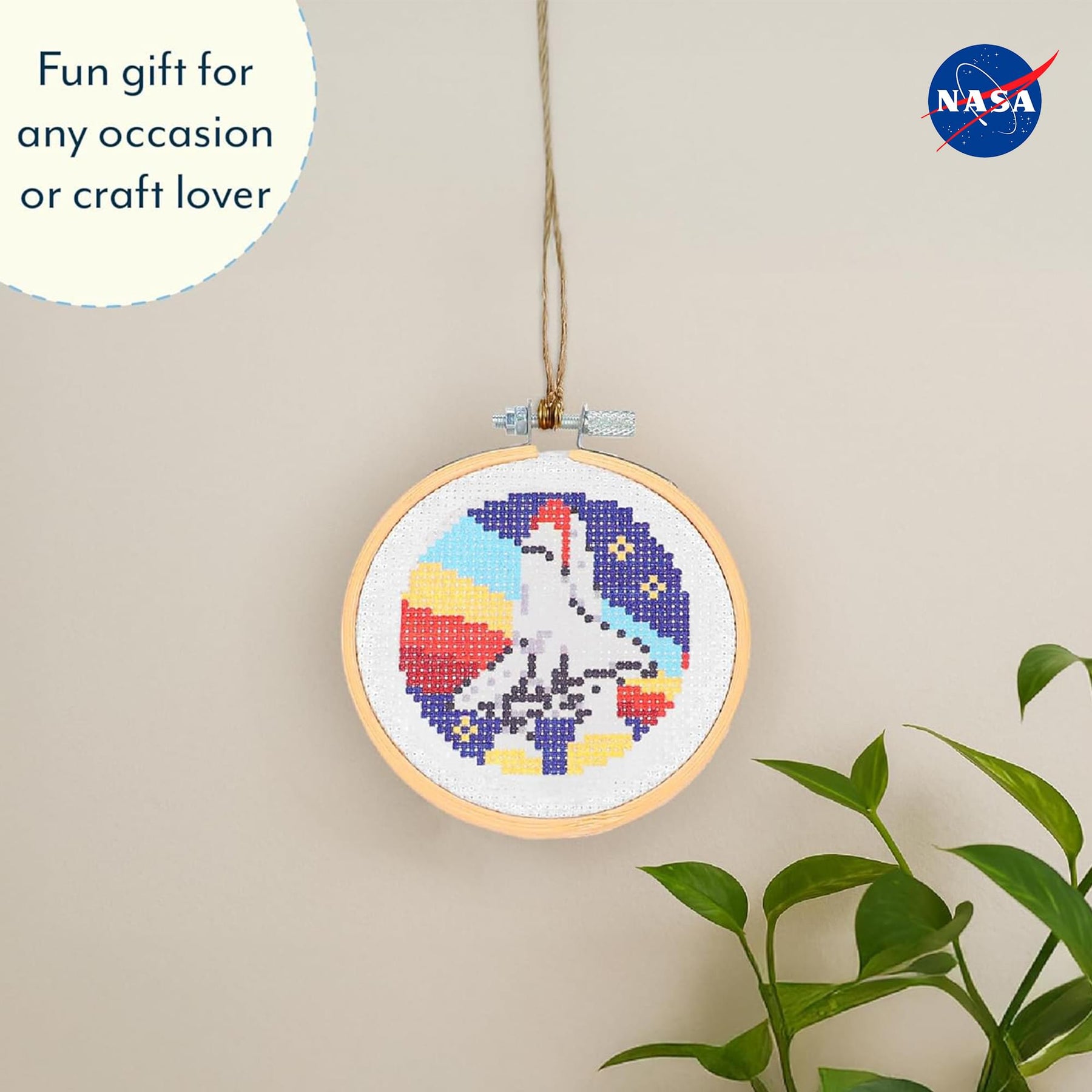 NASA Space Shuttle Cross Stitch Embroidery Kit | 3.5 Inches
