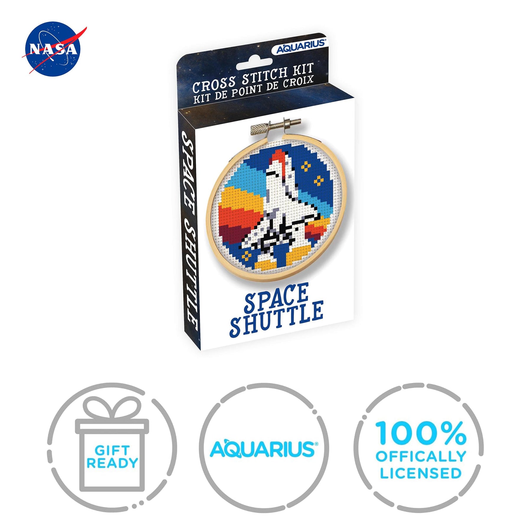 NASA Space Shuttle Cross Stitch Embroidery Kit | 3.5 Inches