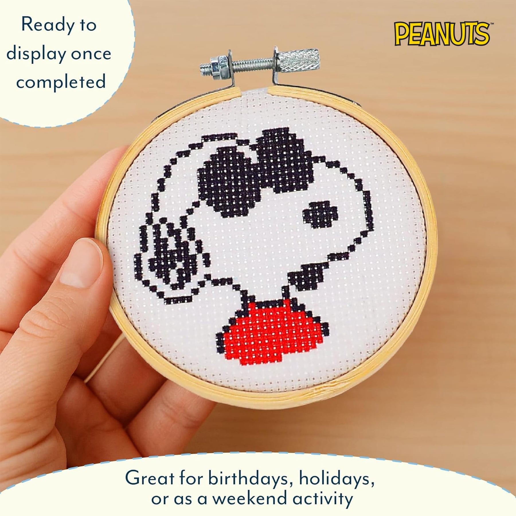 Peanuts Joe Cool Cross Stitch Embroidery Kit | 3.5 Inches