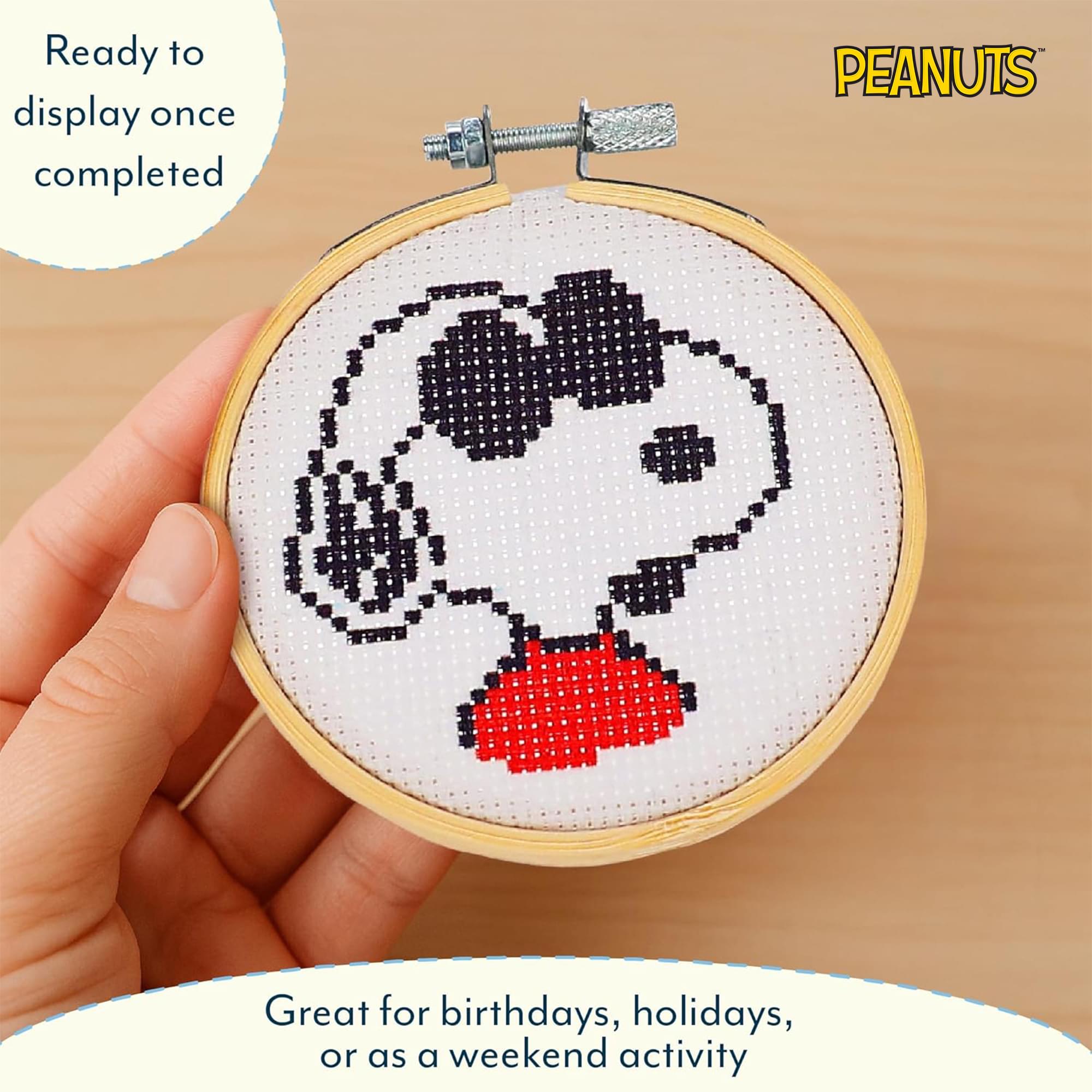 Peanuts Joe Cool Cross Stitch Embroidery Kit | 3.5 Inches
