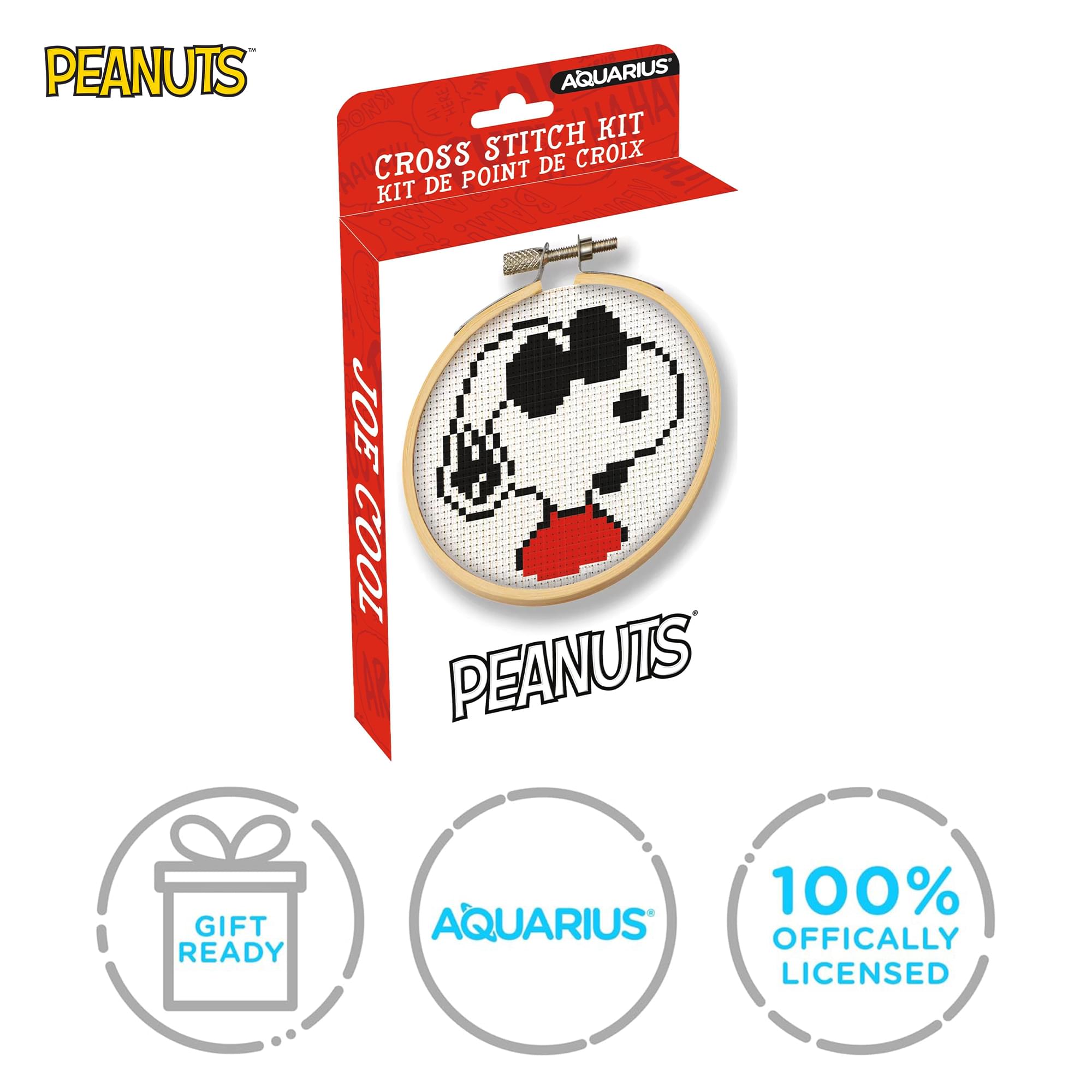 Peanuts Joe Cool Cross Stitch Embroidery Kit | 3.5 Inches