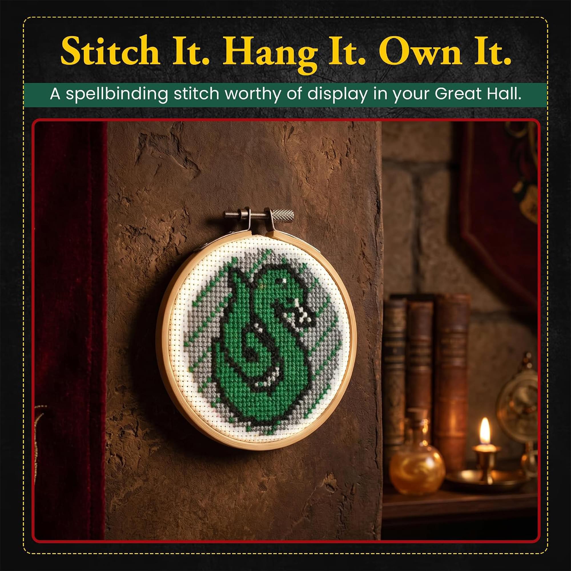 Harry Potter Slytherin Cross Stitch Embroidery Kit