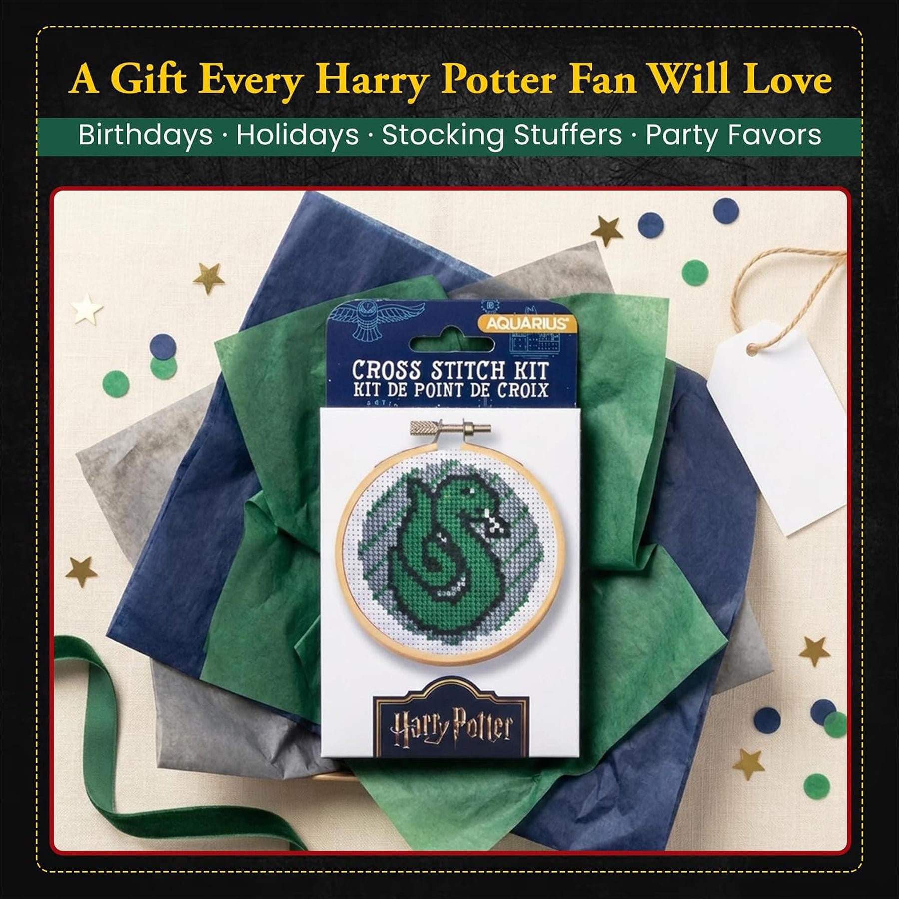 Harry Potter Slytherin Cross Stitch Embroidery Kit