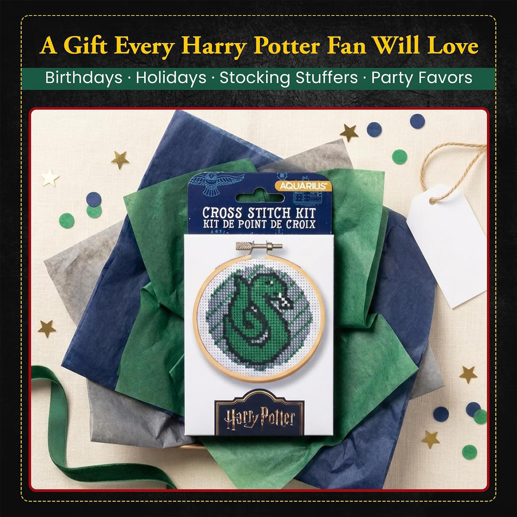 Harry Potter Slytherin Cross Stitch Embroidery Kit