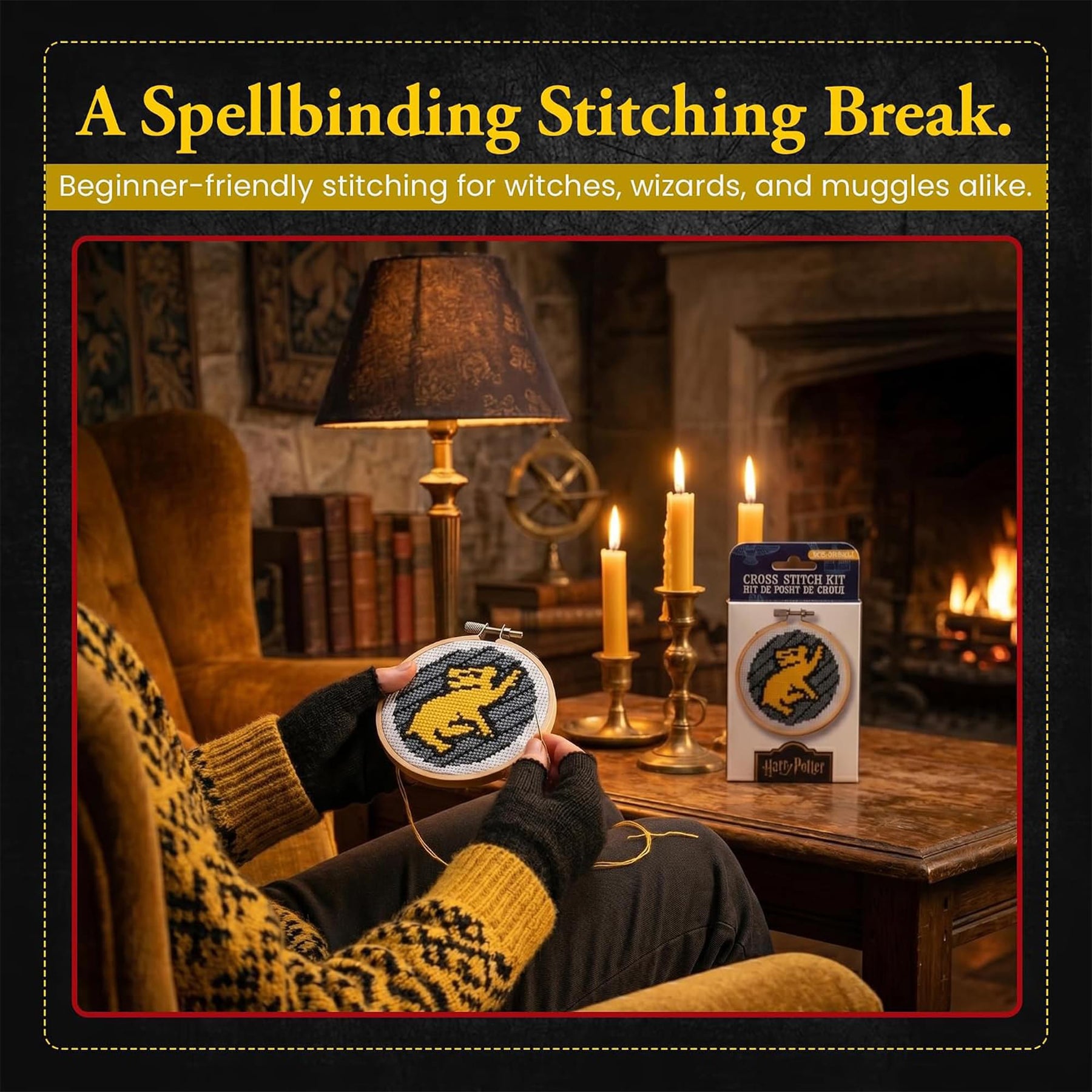 Harry Potter Hufflepuff Cross Stitch Embroidery Kit