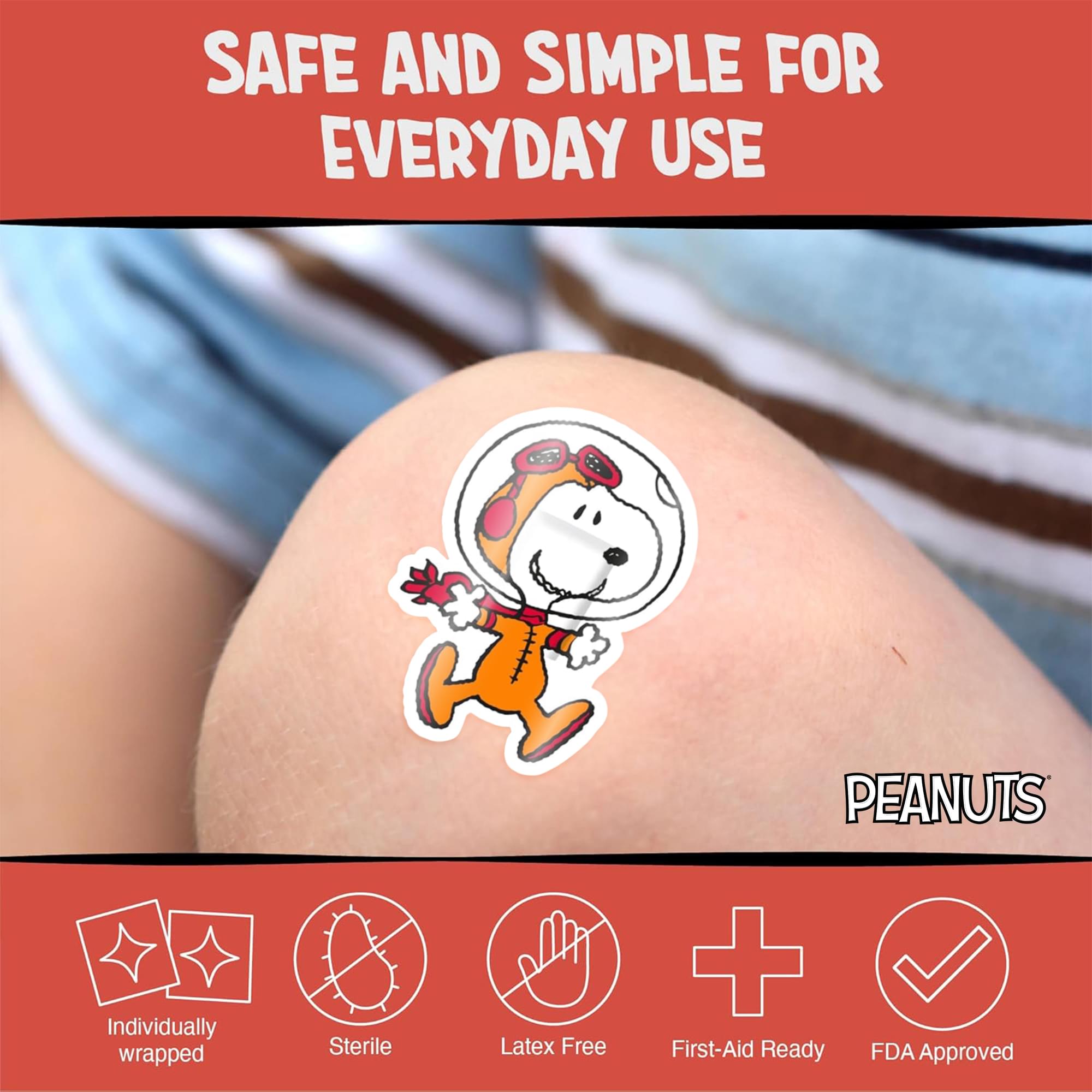 Peanuts Snoopy In Space Shaped Adhesive Bandages | 20 Count