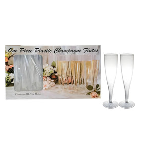 Champagne Flute Clear Single Piece 10 Count Box