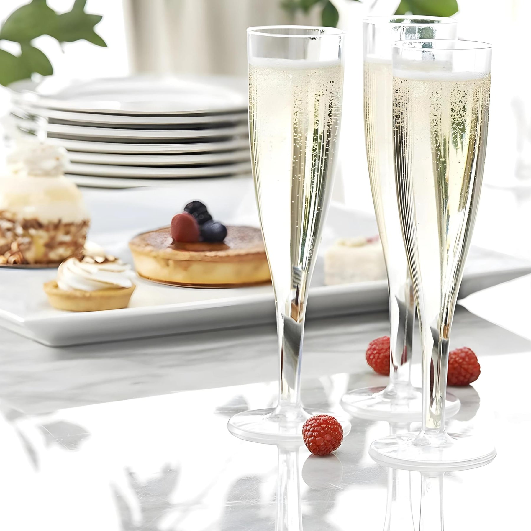 Champagne Flute Clear Single Piece 10 Count Box