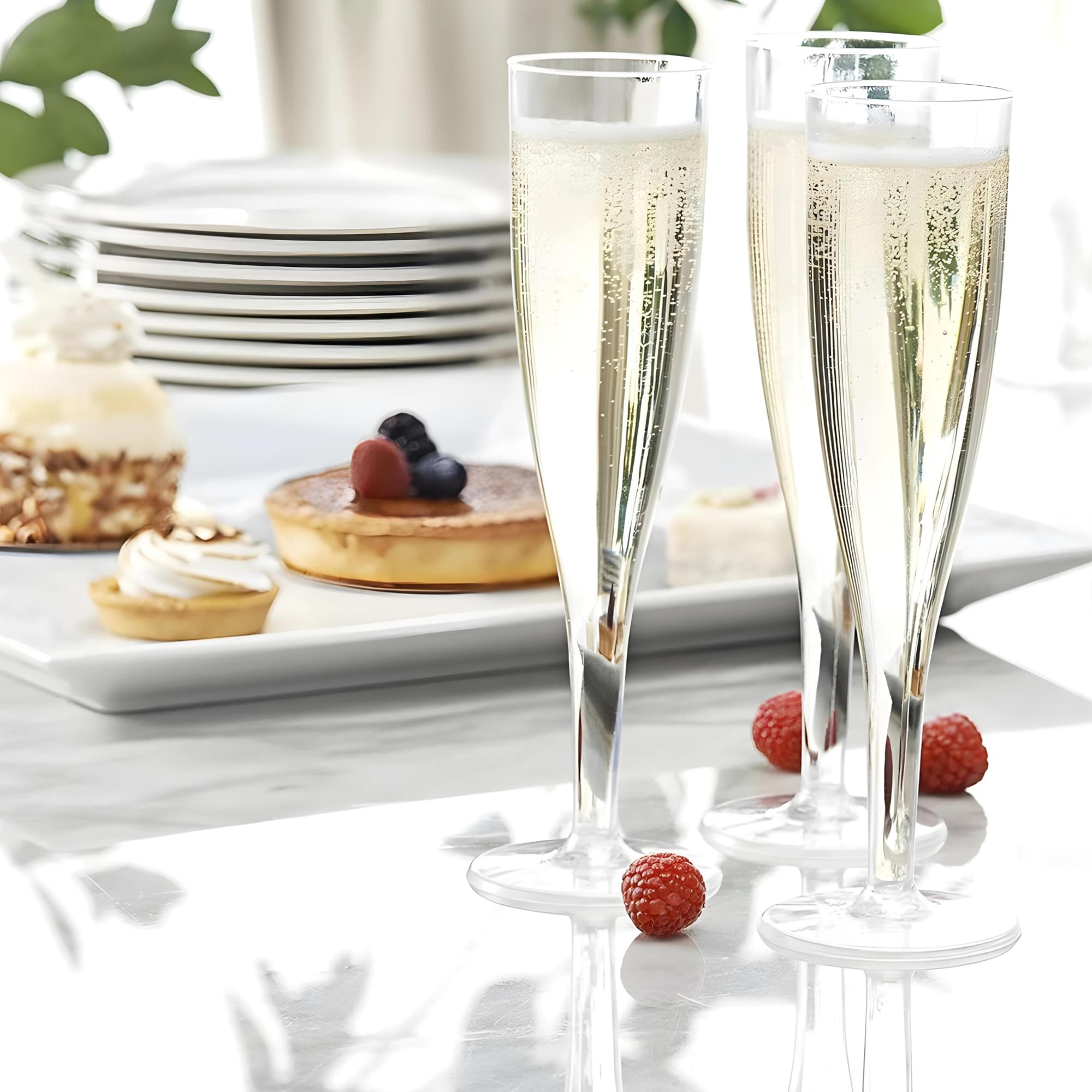 Champagne Flute Clear Single Piece 10 Count Box