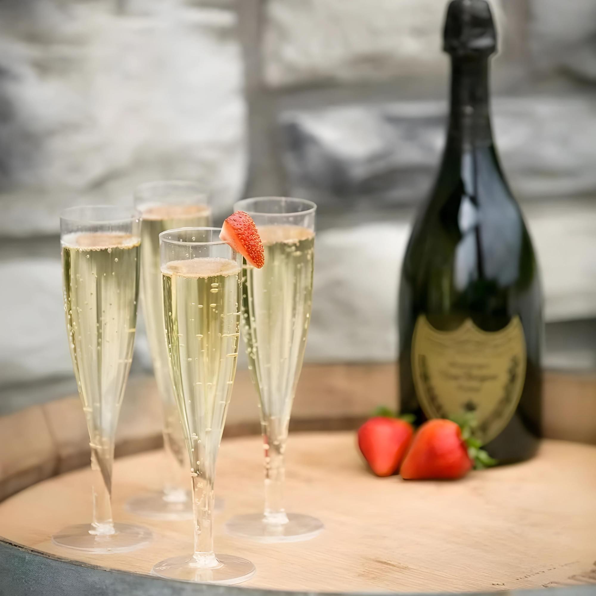 Champagne Flute Clear Single Piece 10 Count Box