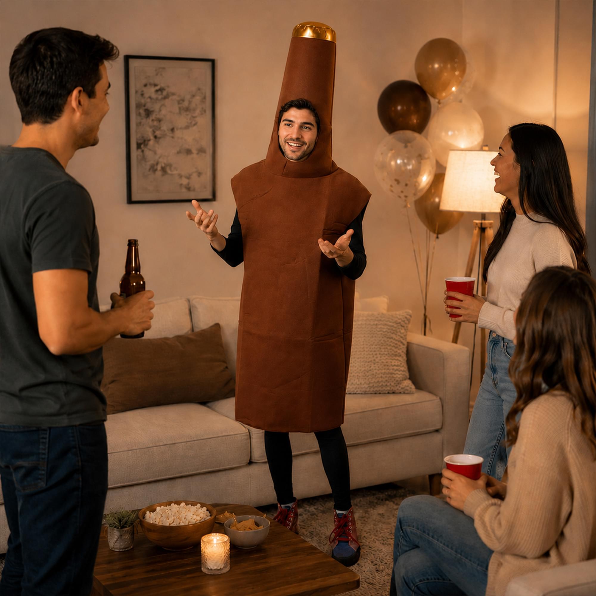 Brown Beer Bottle Adult Costume