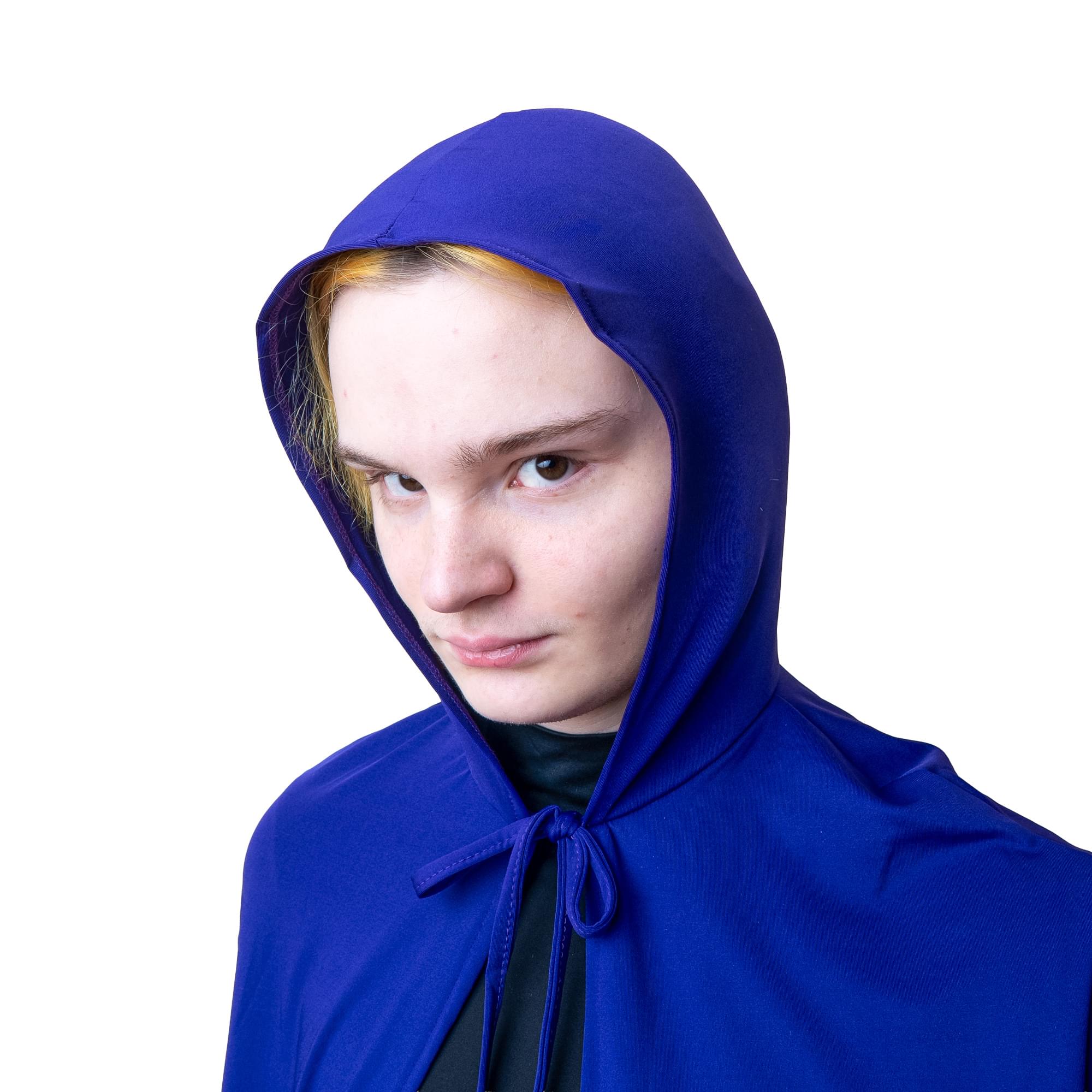 Purple Hooded Superhero Cape & Pants Adult Costume Kit