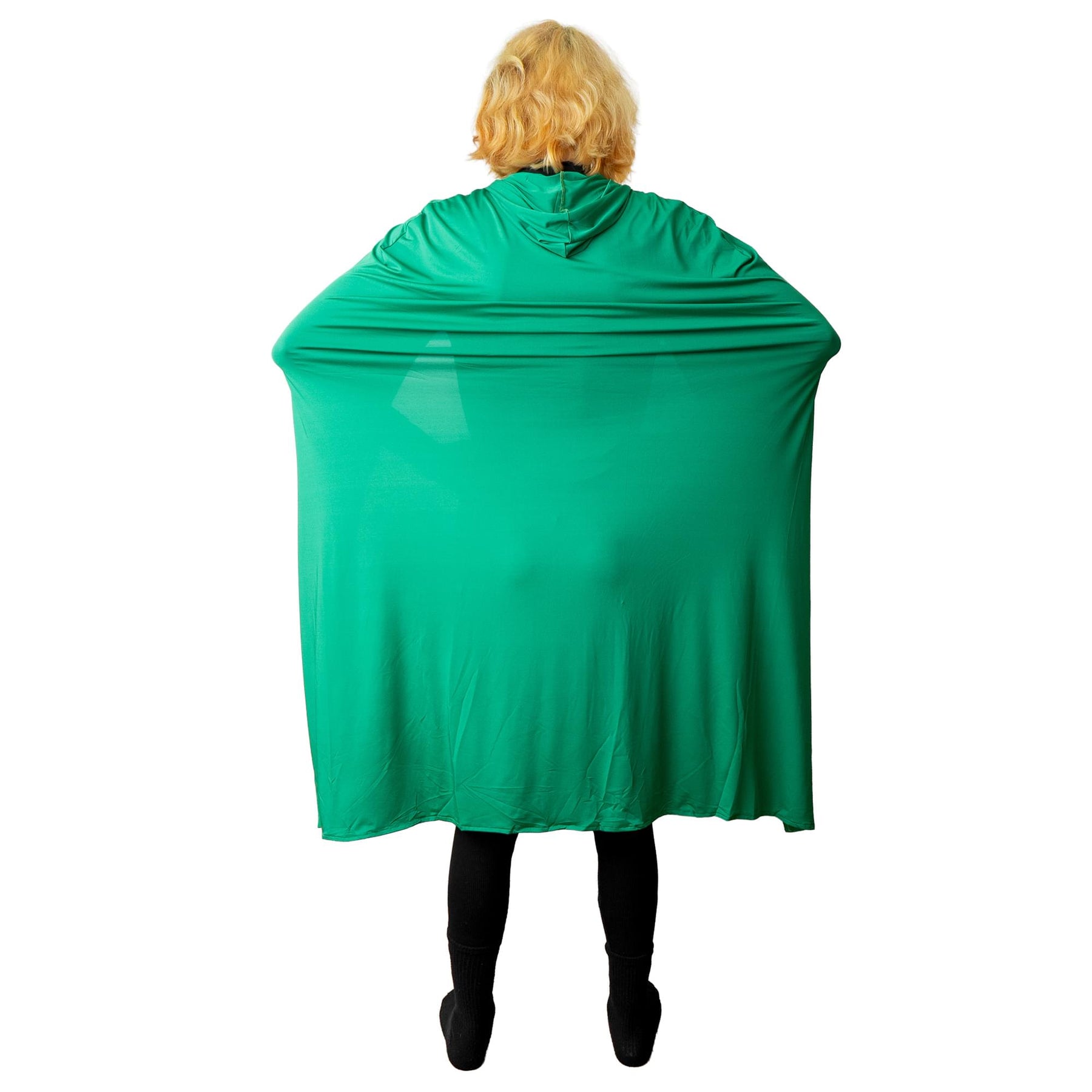 Green Hooded Superhero Cape & Pants Adult Costume Kit