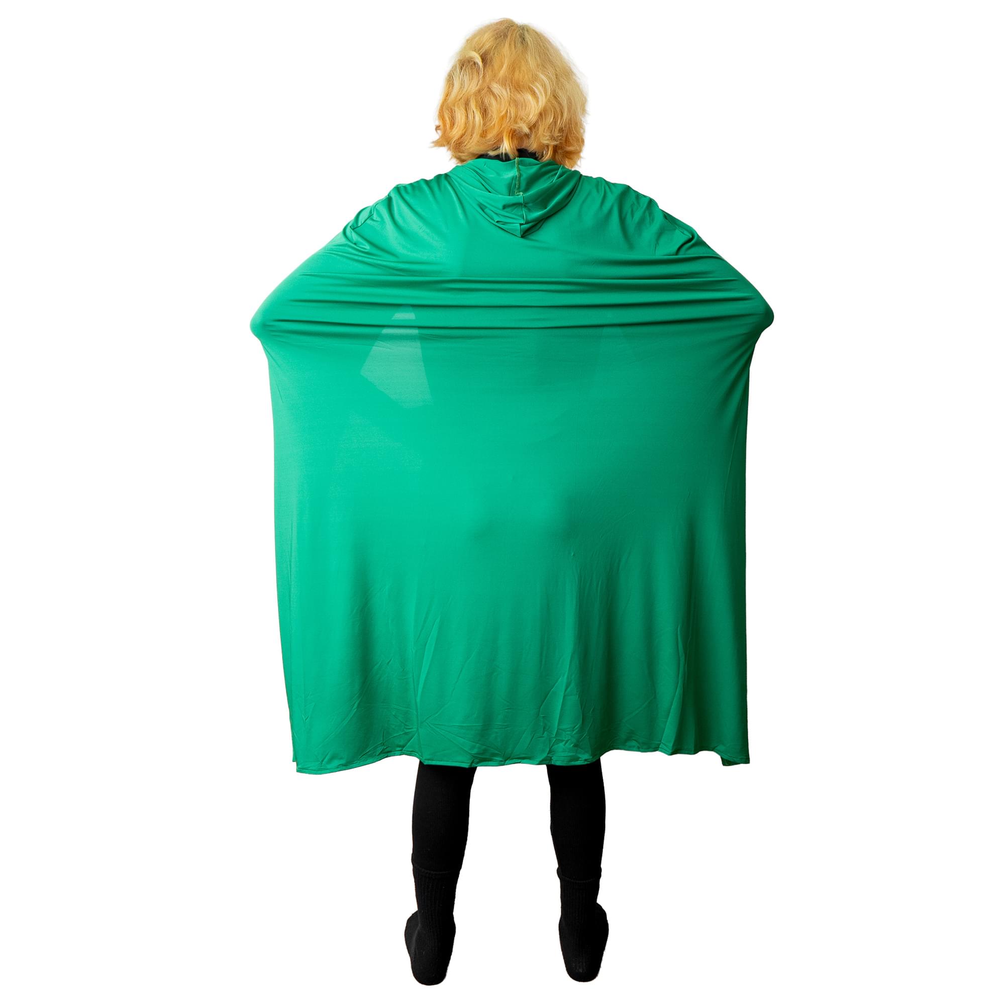 Green Hooded Superhero Cape & Pants Adult Costume Kit