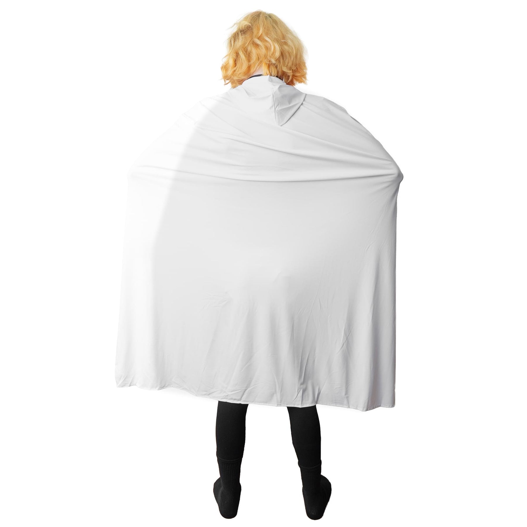 White Hooded Superhero Cape & Pants Adult Costume Kit