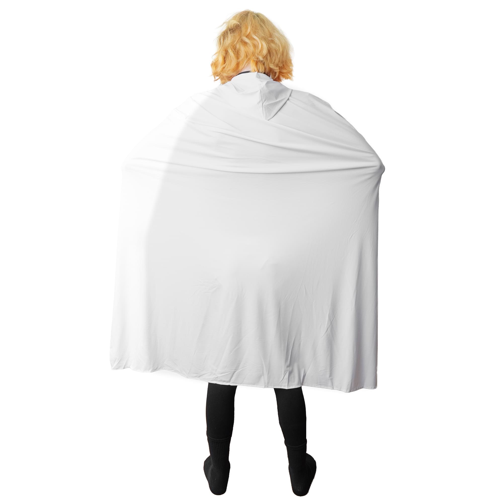 White Hooded Superhero Cape & Pants Adult Costume Kit