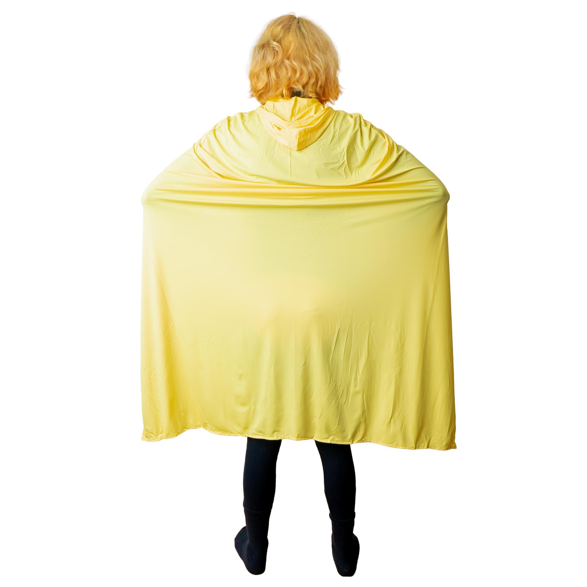 Yellow Hooded Superhero Cape & Pants Adult Costume Kit