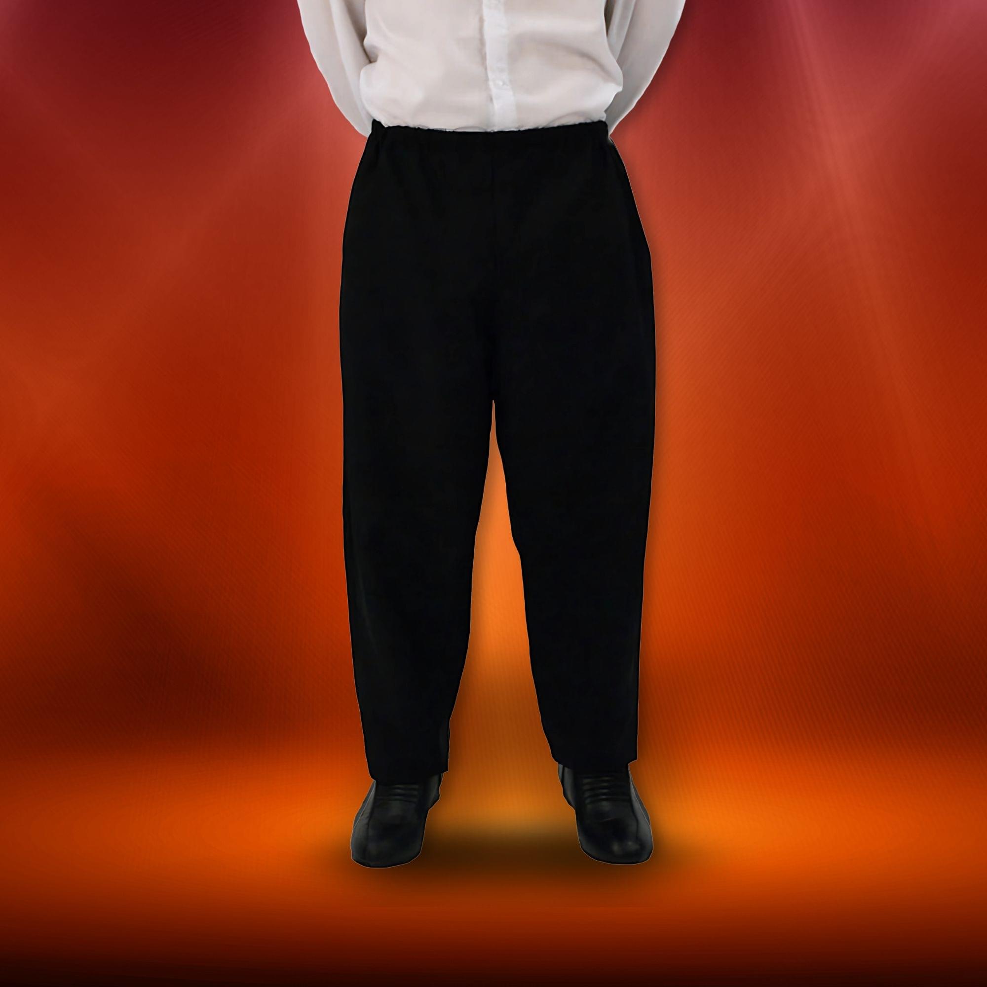 Black Elastic Trousers Men's Costume Accessory