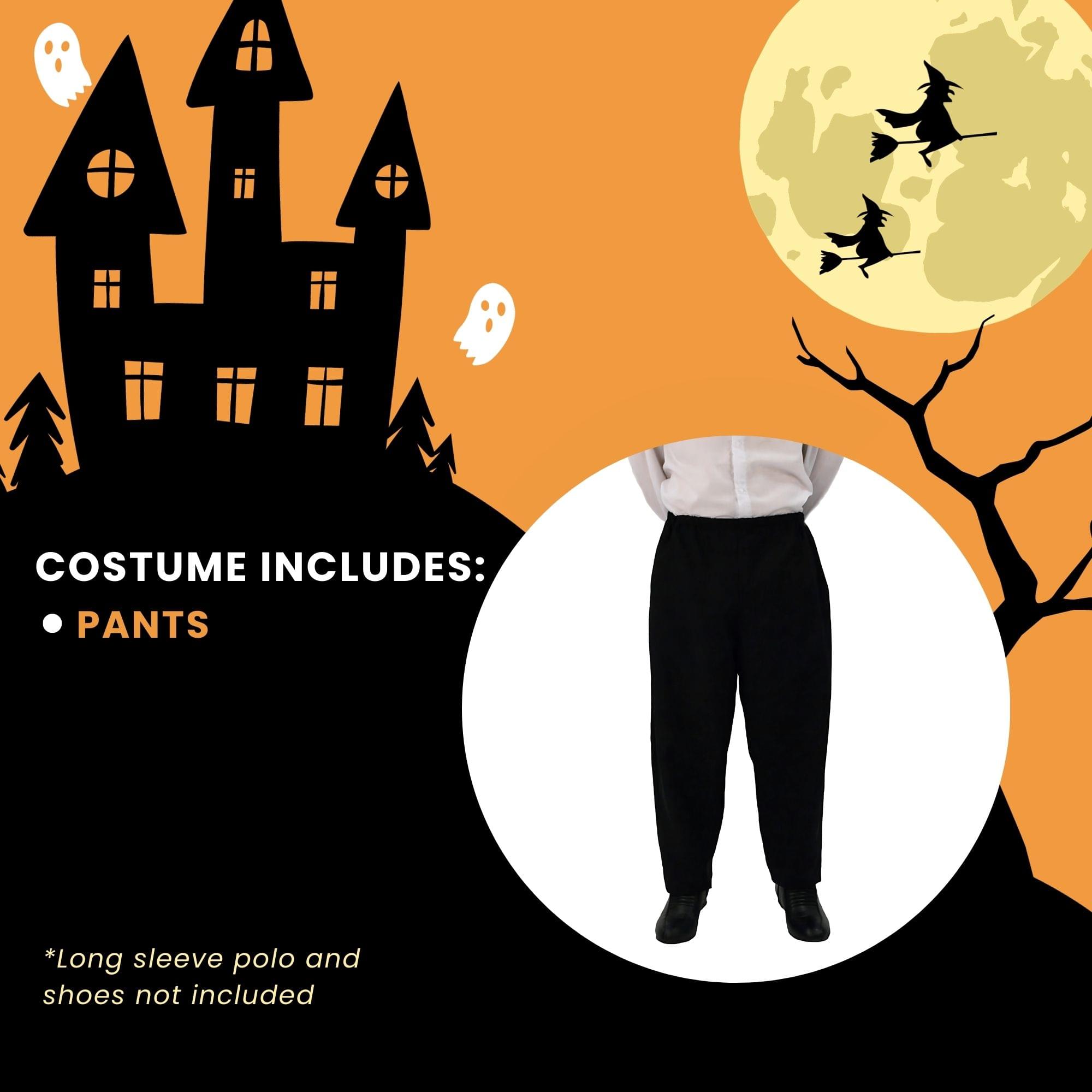 Black Elastic Trousers Men's Costume Accessory
