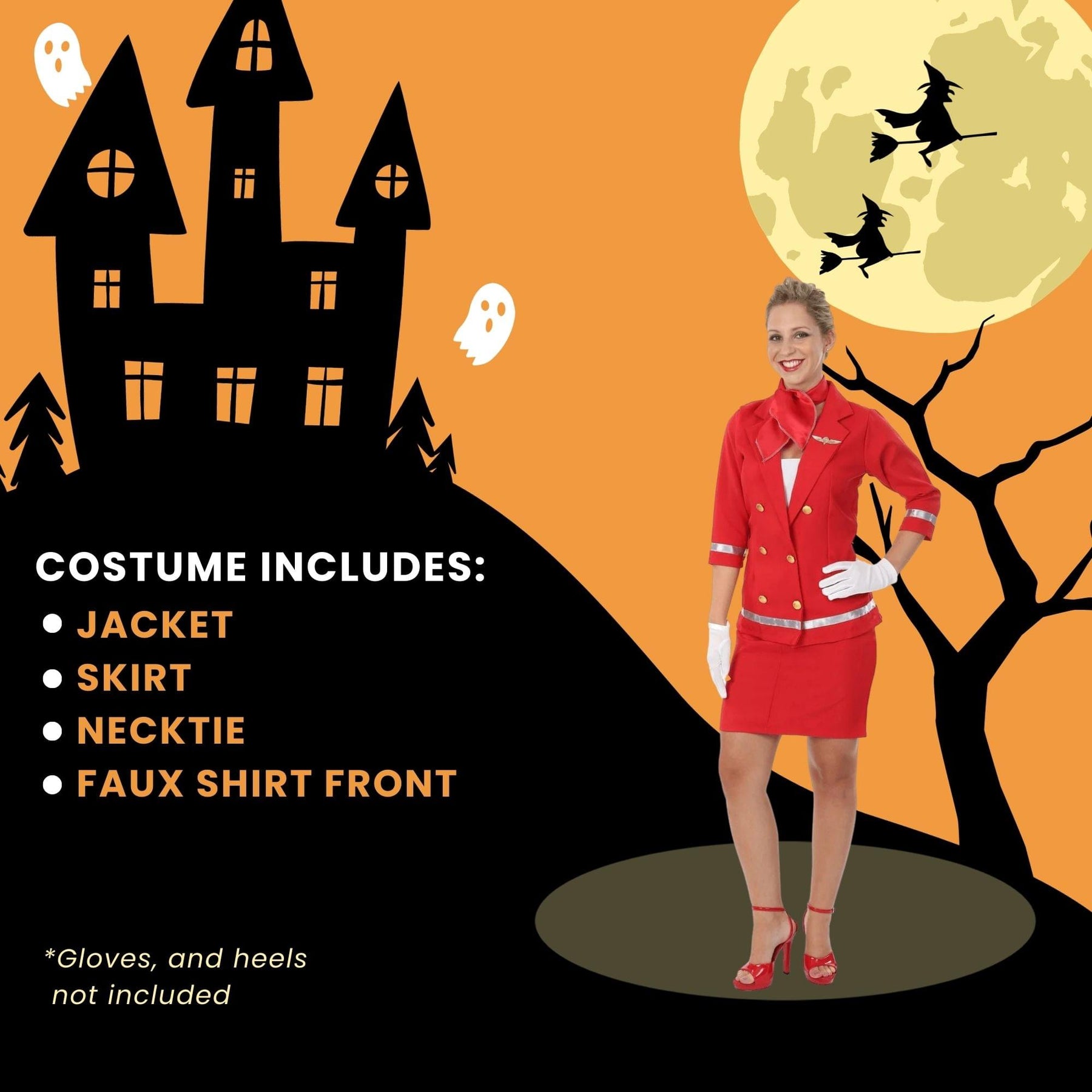 Sizzling Red Air Hostess Adult Costume