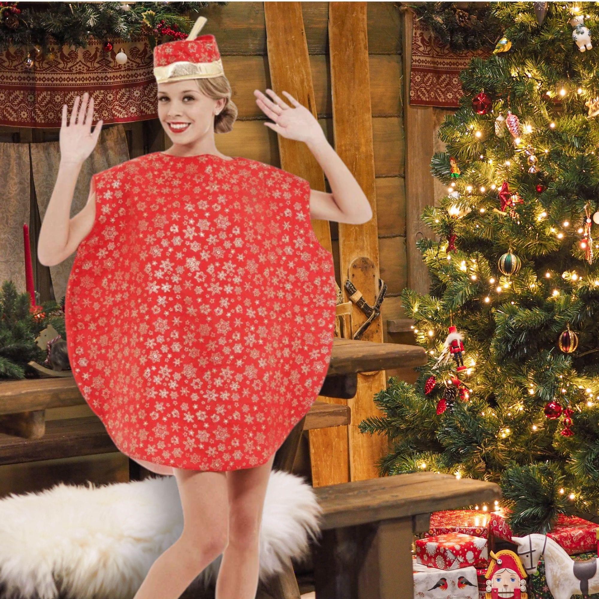 Red Christmas Bauble Adult Costume | One Size