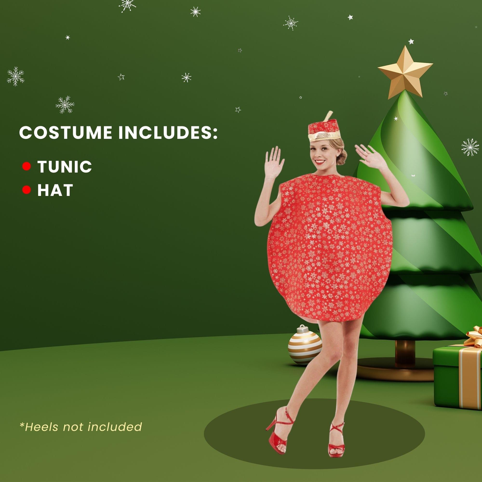 Red Christmas Bauble Adult Costume | One Size