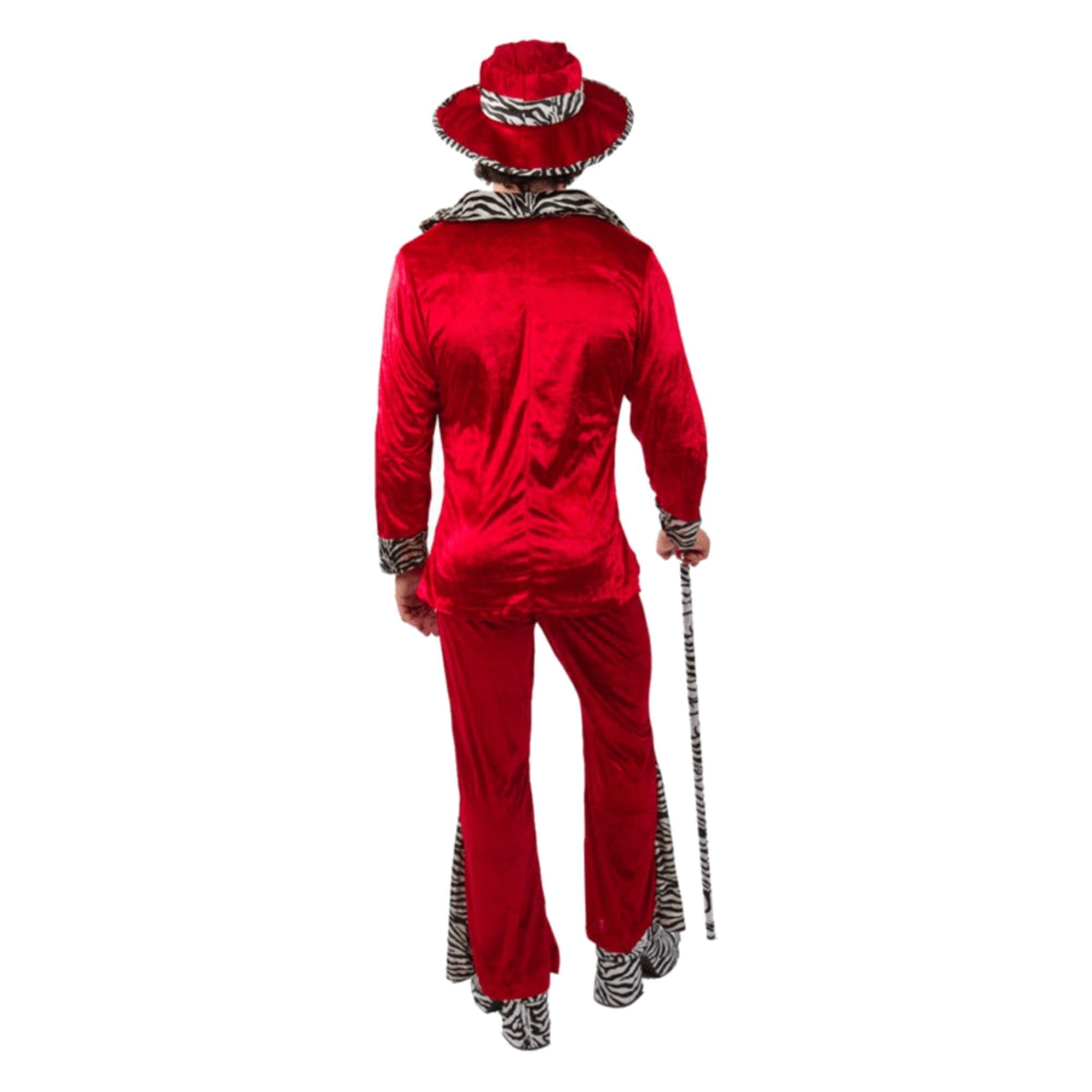 Red Pimp Adult Costume & Hat