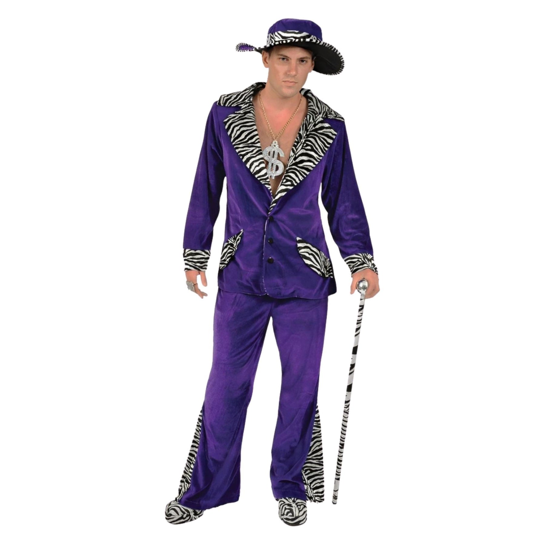 Adult Purple Pimp Costume and Hat