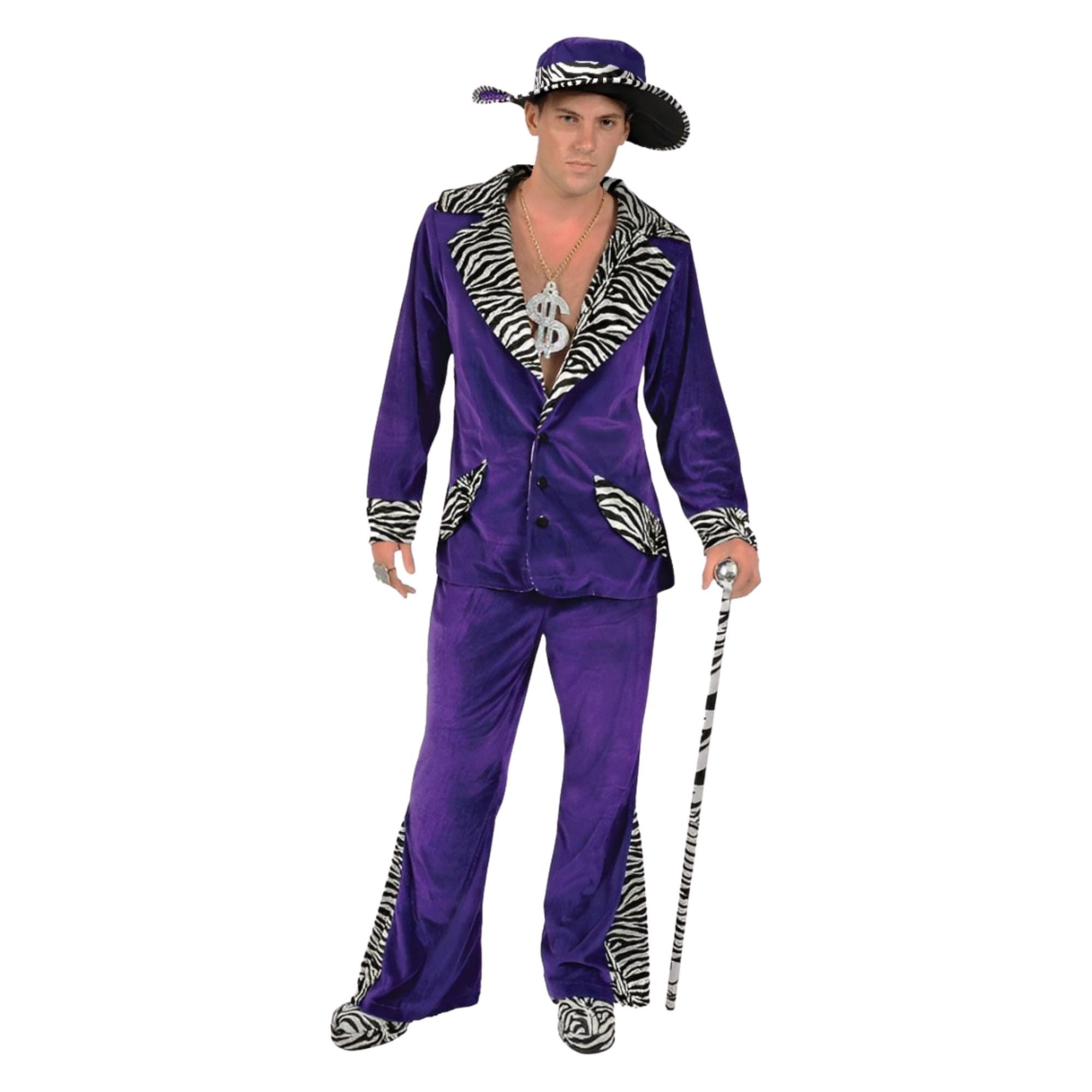Adult Purple Pimp Costume and Hat
