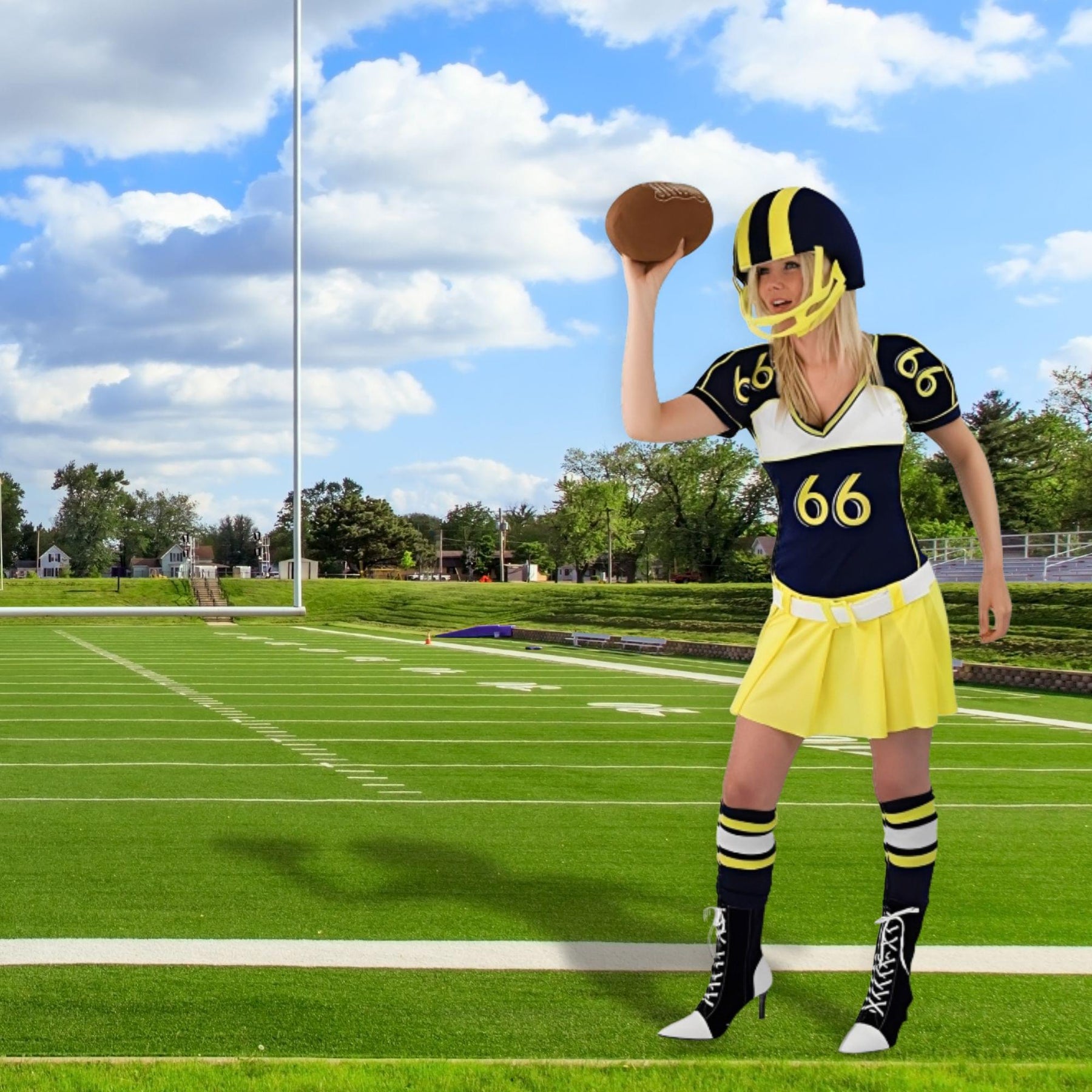 ladies american football fancy dress Touchdown Tina - American Football Player - 3 Pieces - Costume - Women - 3 Sizes
