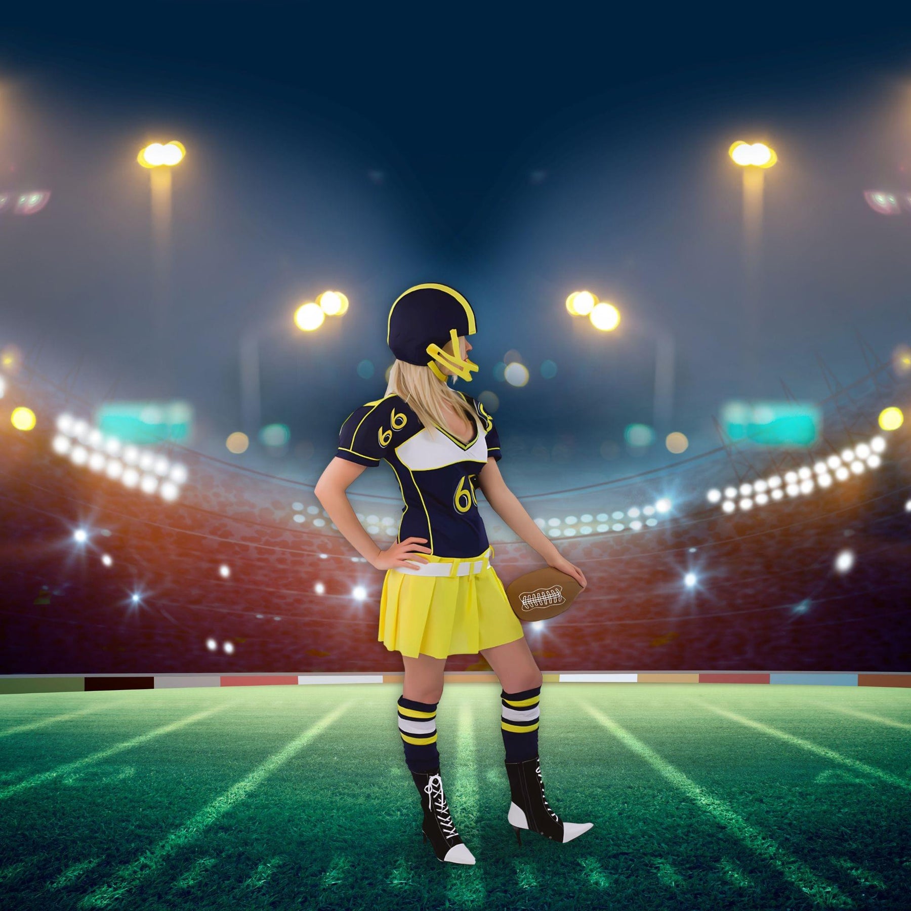 ladies american football fancy dress Touchdown Tina - American Football Player - 3 Pieces - Costume - Women - 3 Sizes