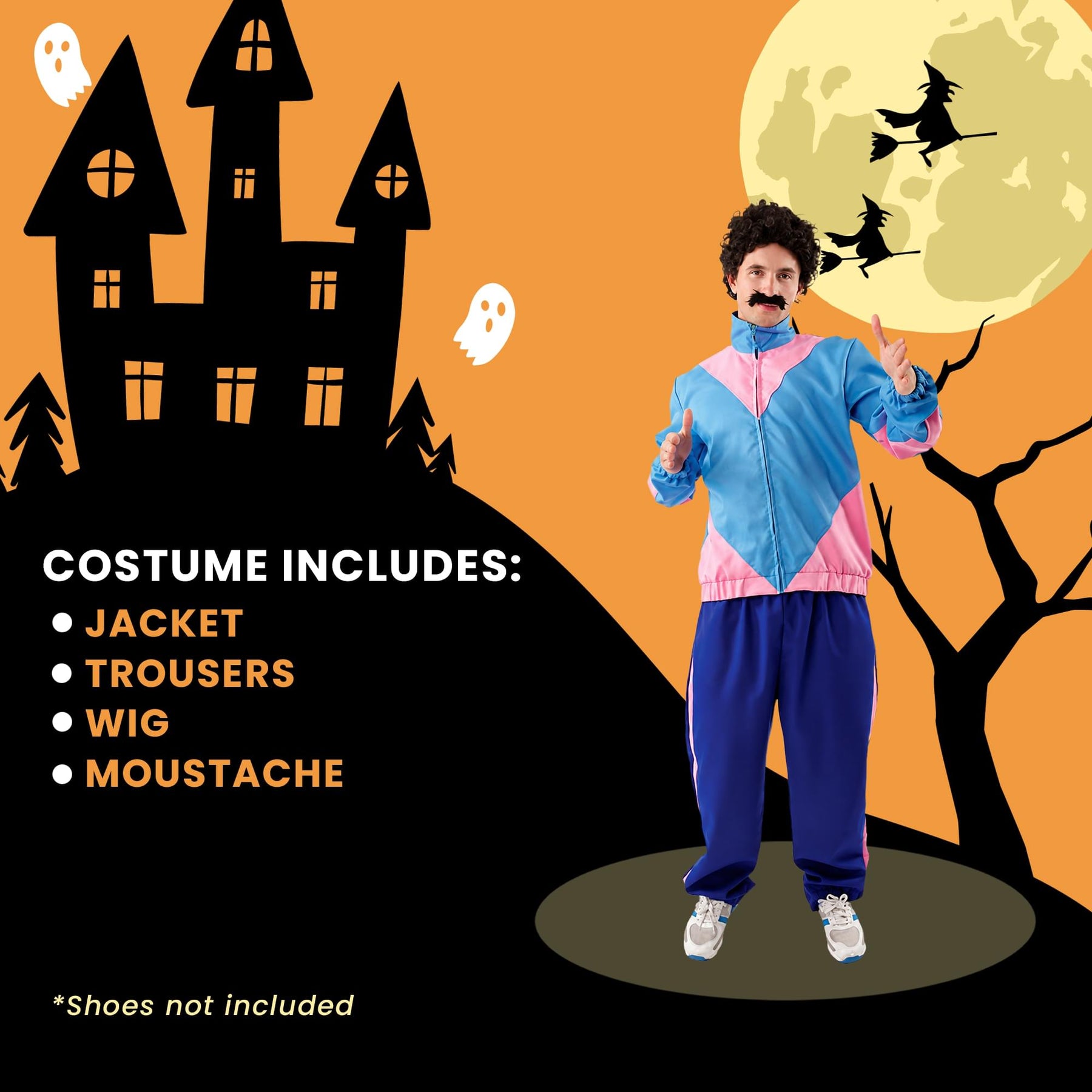 Scouser Adult Costume Wig and Mustache | Standard