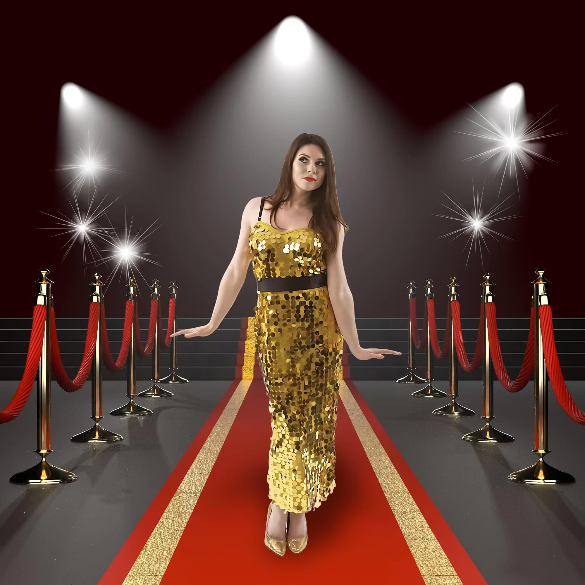 Women's Gold Soul Singer Adult Costume Dress