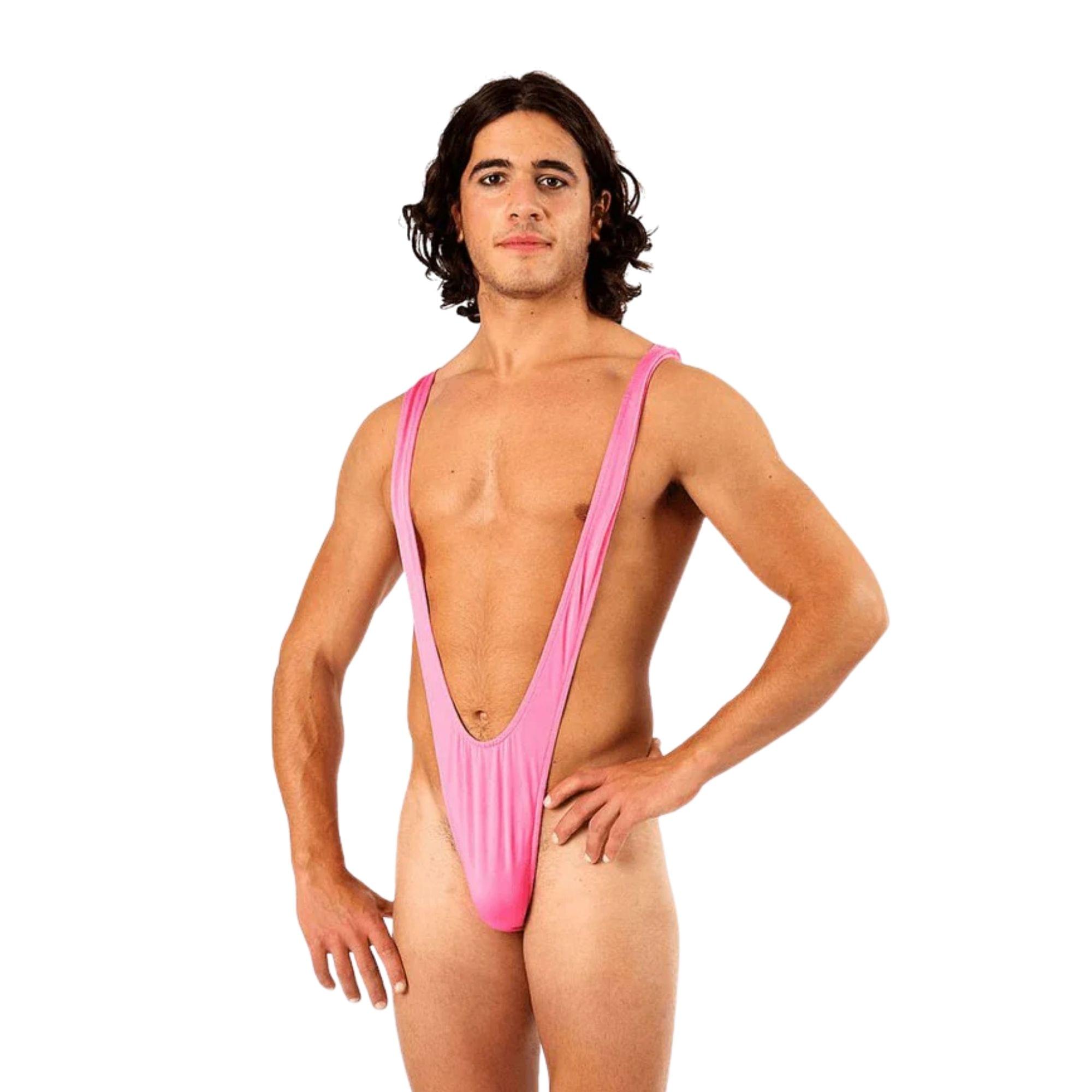 Borat Mankini Thong Swimsuit (luminous Pink) Costume Accessory