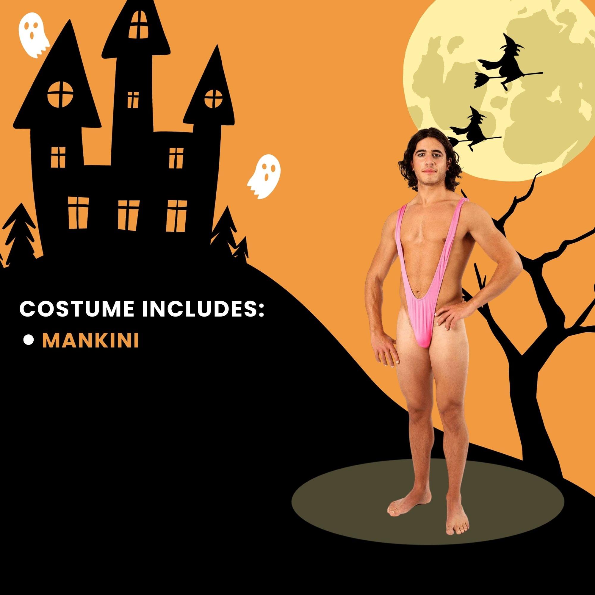 Borat Mankini Thong Swimsuit (luminous Pink) Costume Accessory