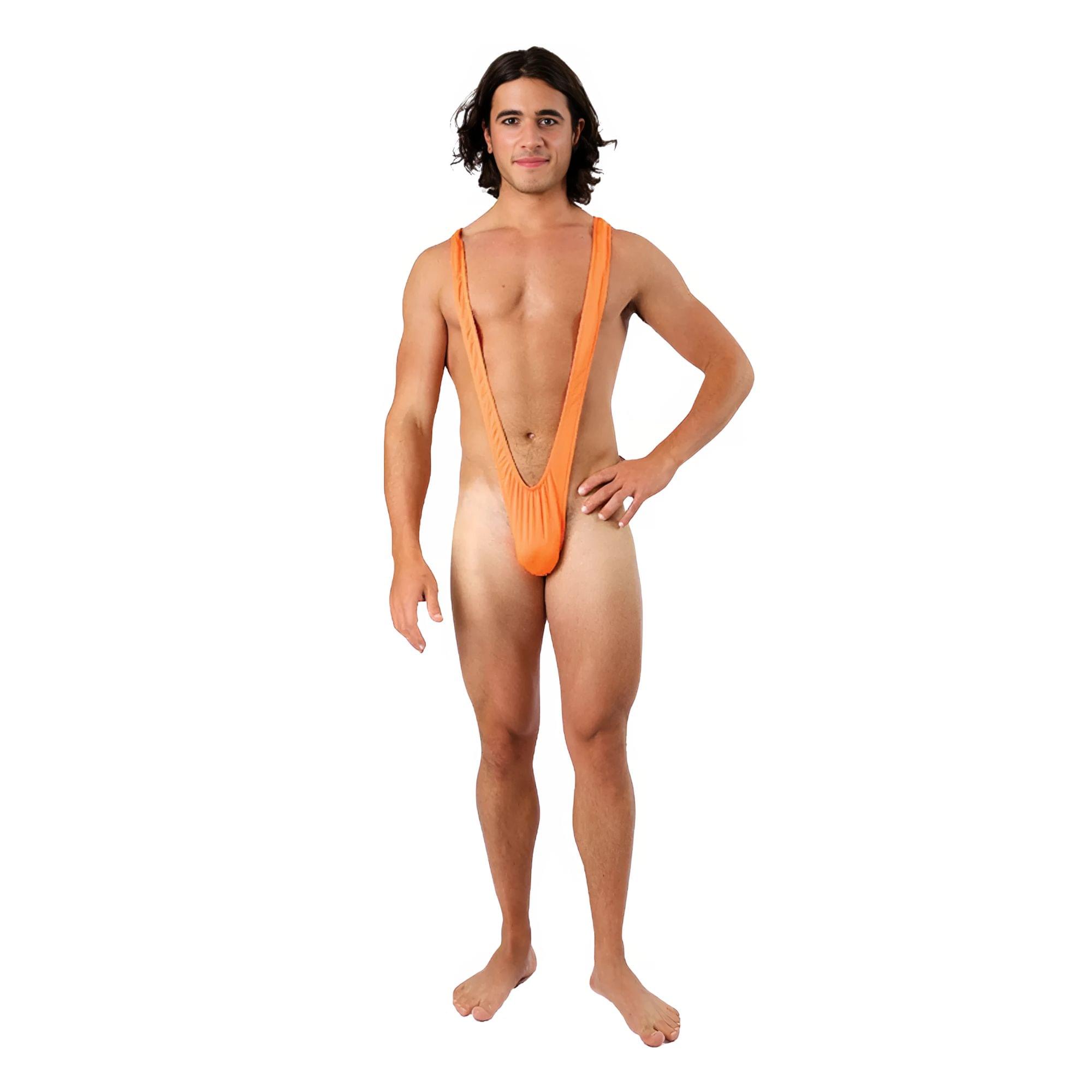 Borat Mankini Thong Swimsuit (luminous Orange) Adult Costume
