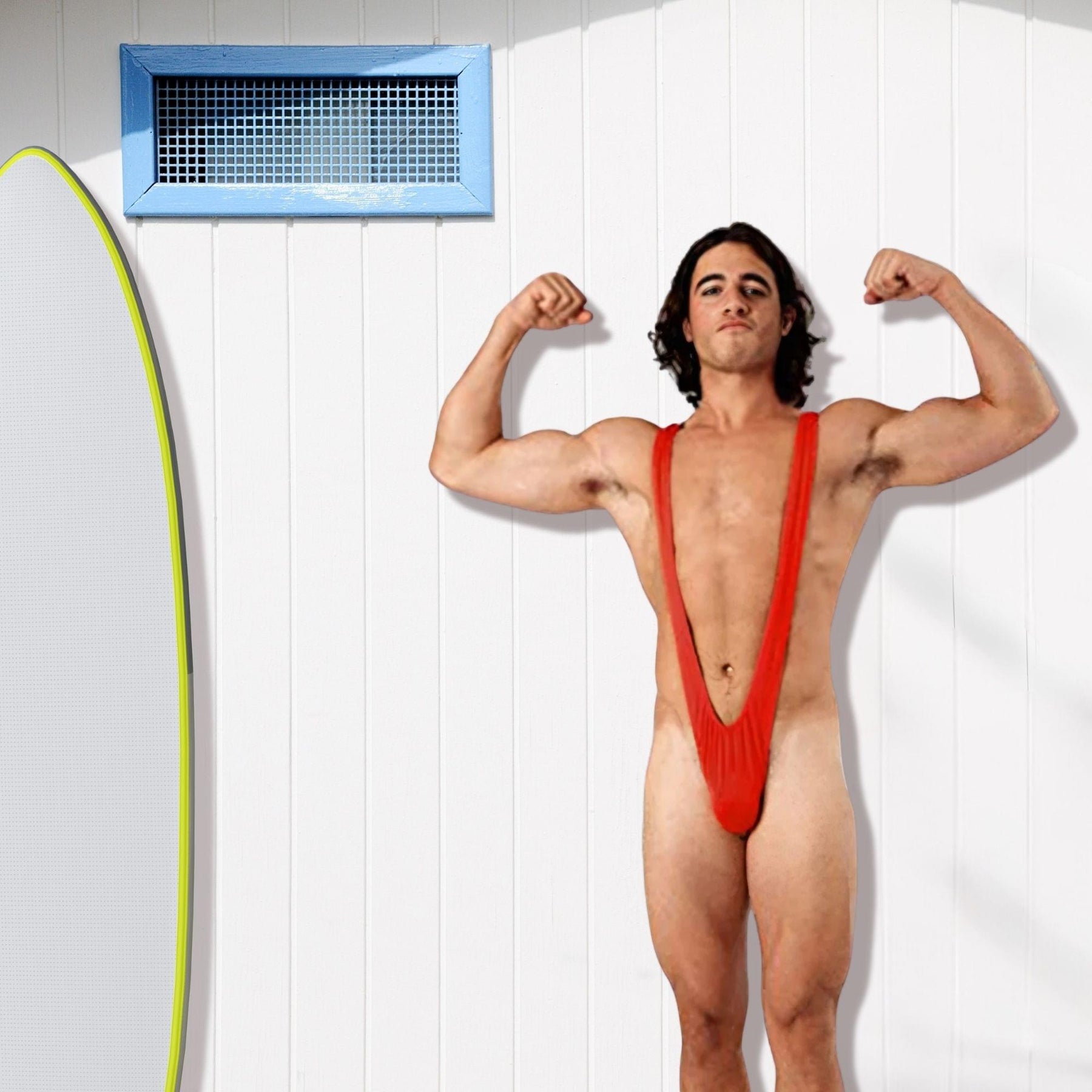 Borat Mankini Thong Swimsuit (bright Red) Adult Costume