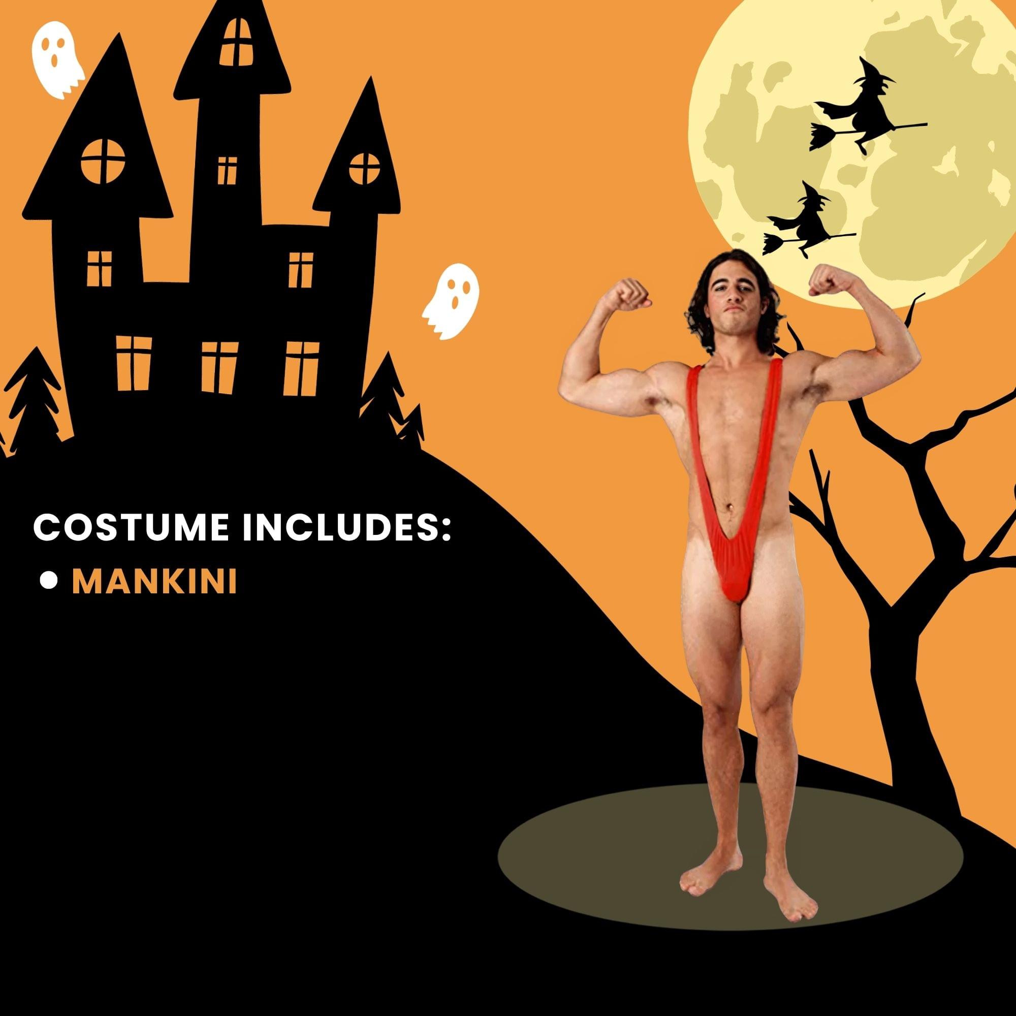 Borat Mankini Thong Swimsuit (bright Red) Adult Costume