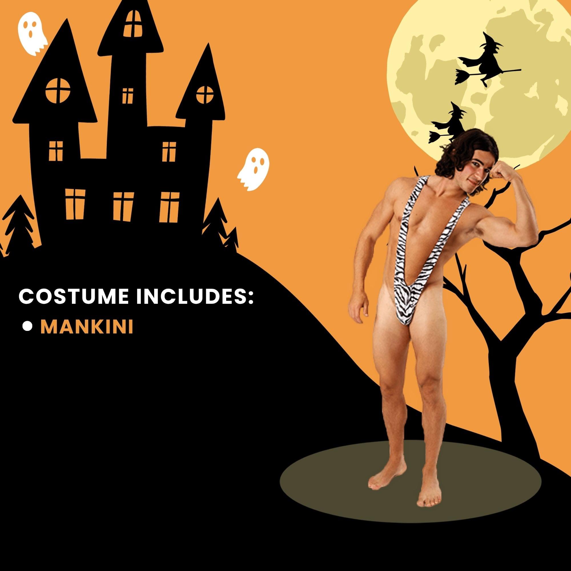 Borat Mankini Thong Swimsuit (zebra Print) Adult Costume